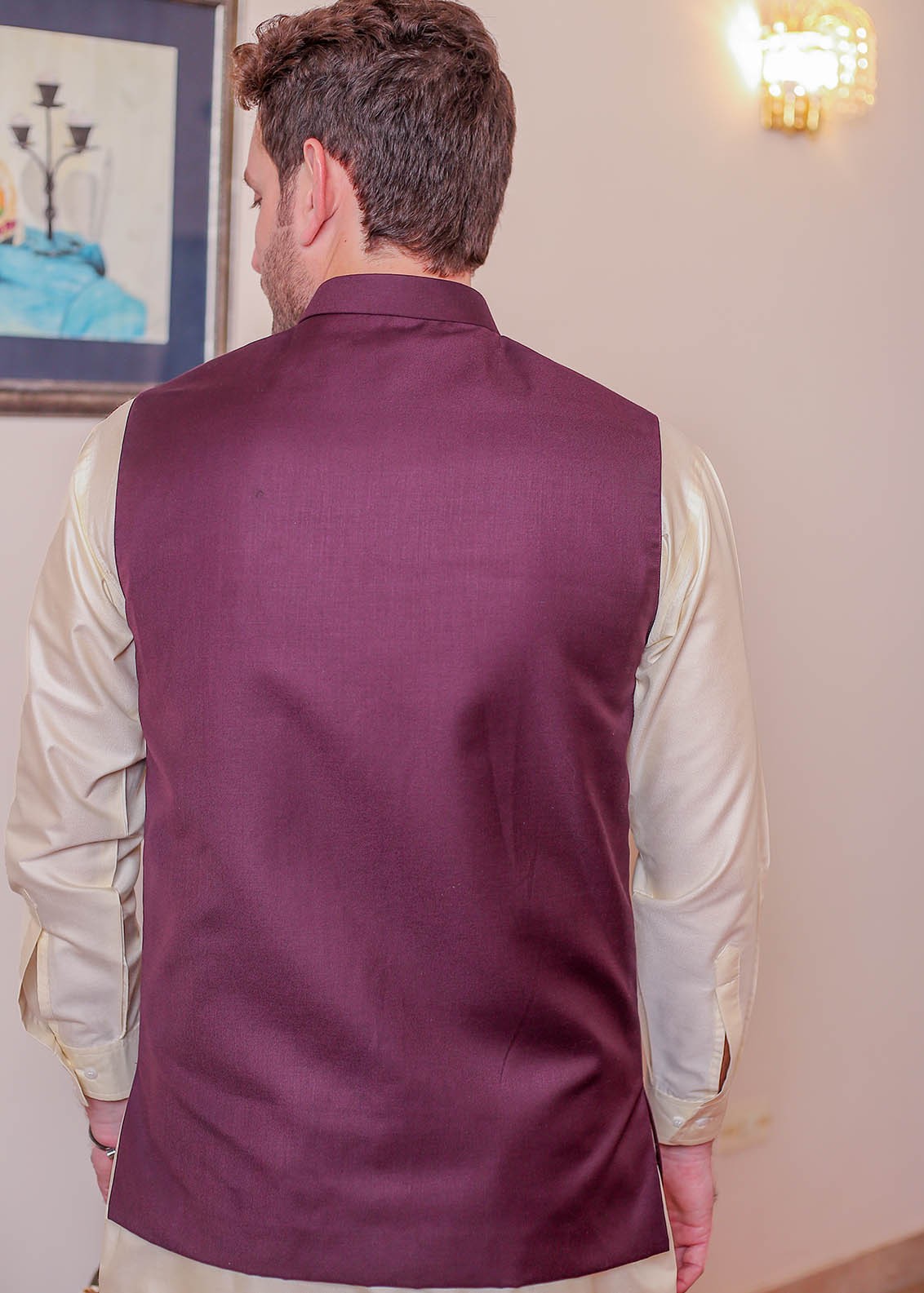 suiting Waistcoat in Magenta