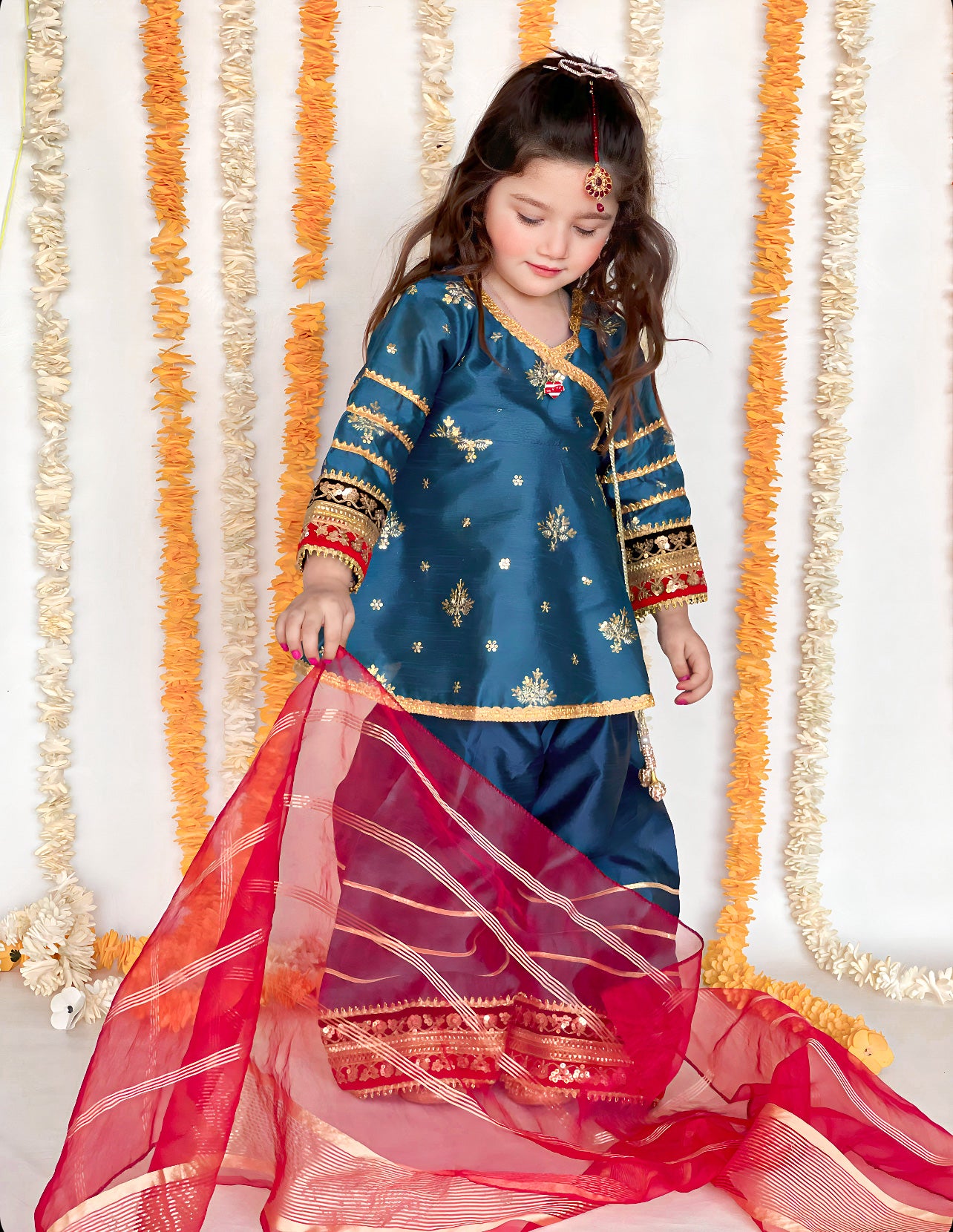 raw silk Angrakha in Blue
