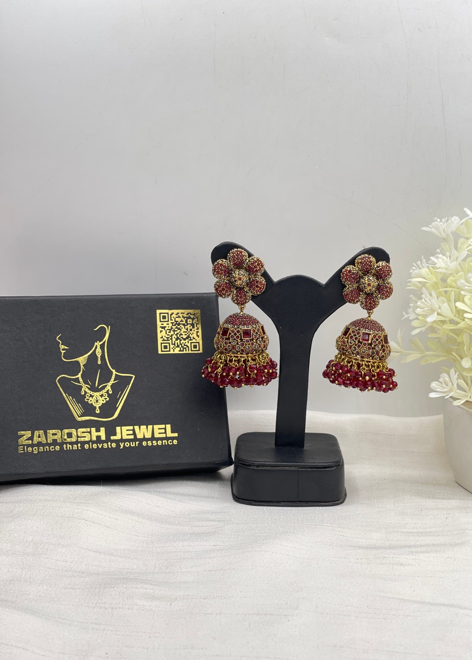 Earrings in Red Color by - Trendy Women Earrings GIG0254