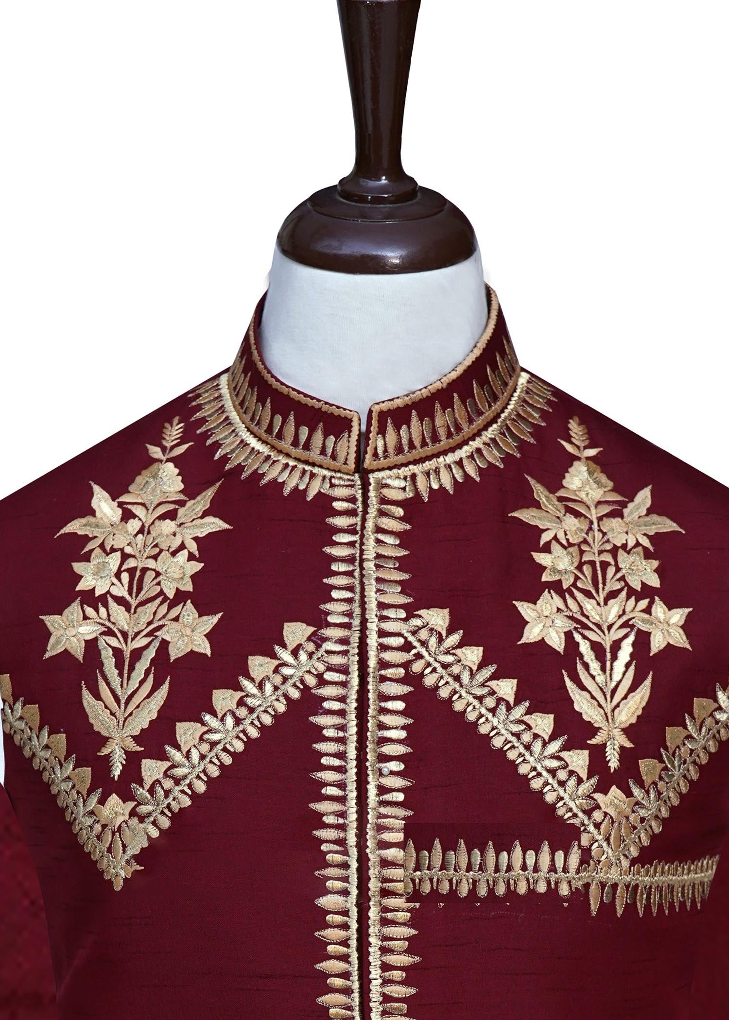 silk Waistcoat in Maroon