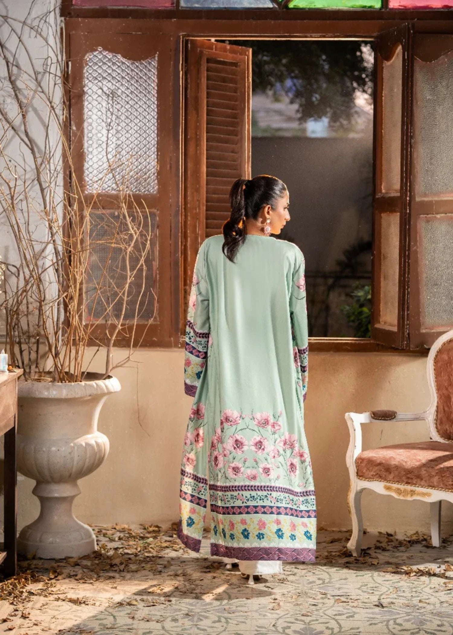 cambric Gown in Tea green