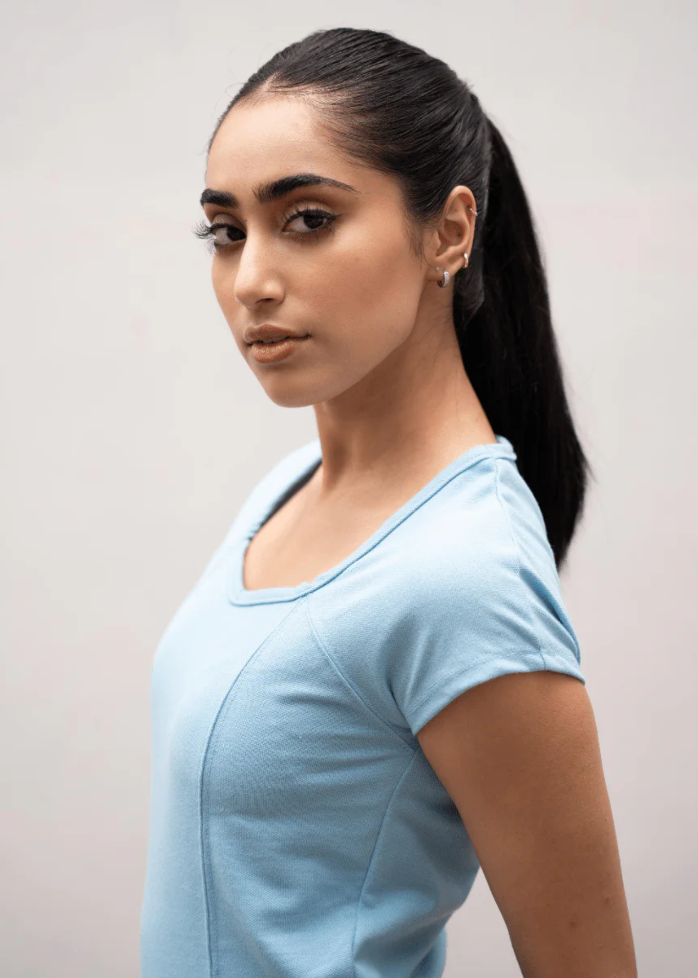 cotton pique Polo Shirt in Sky blue