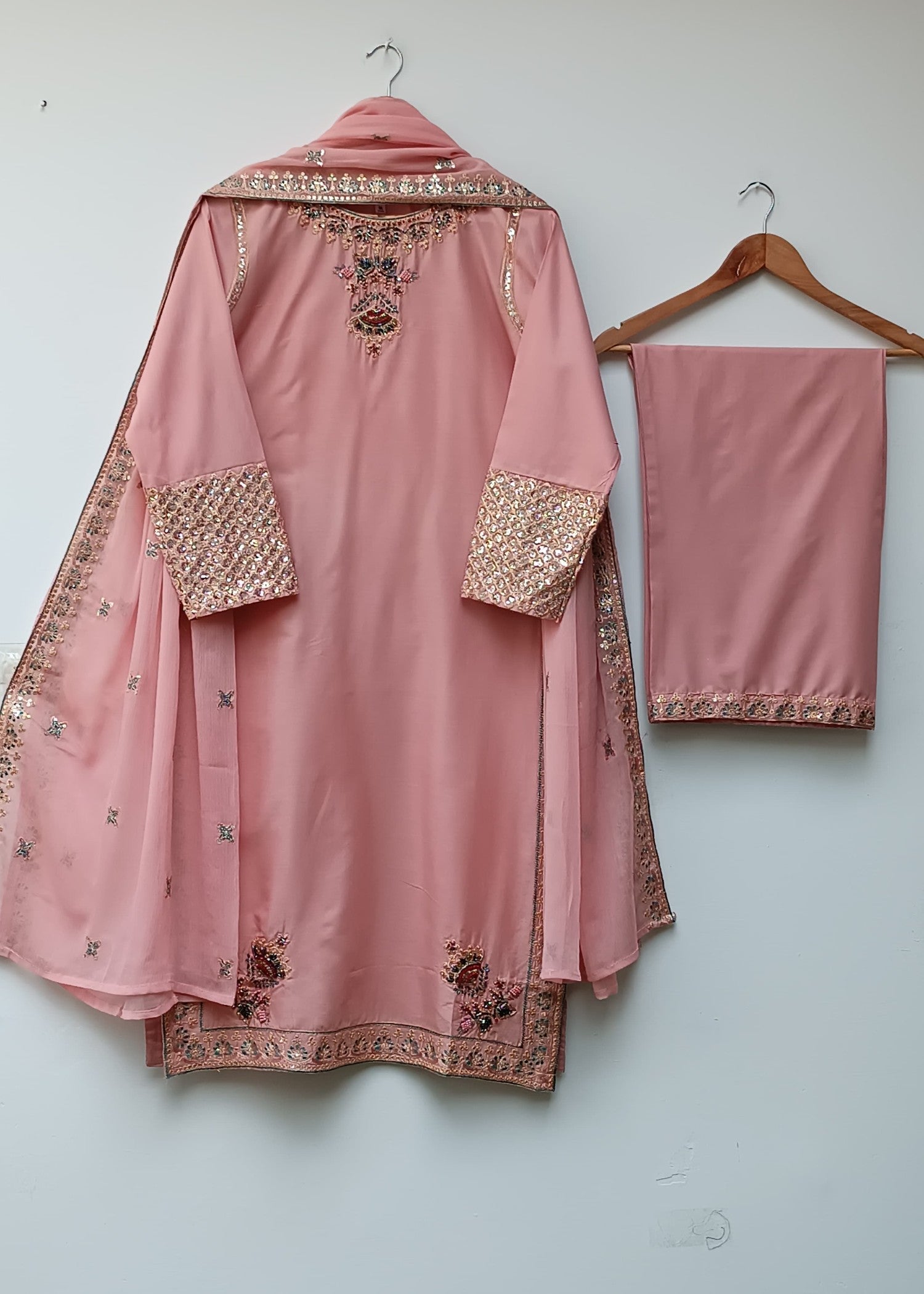 cotton Kurta Set in Indian pink