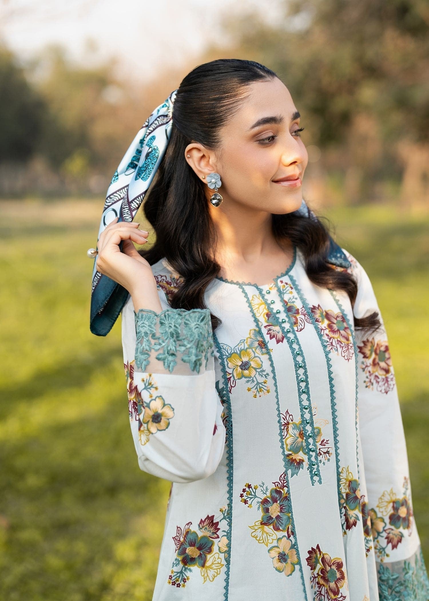 cotton Pishwas in White