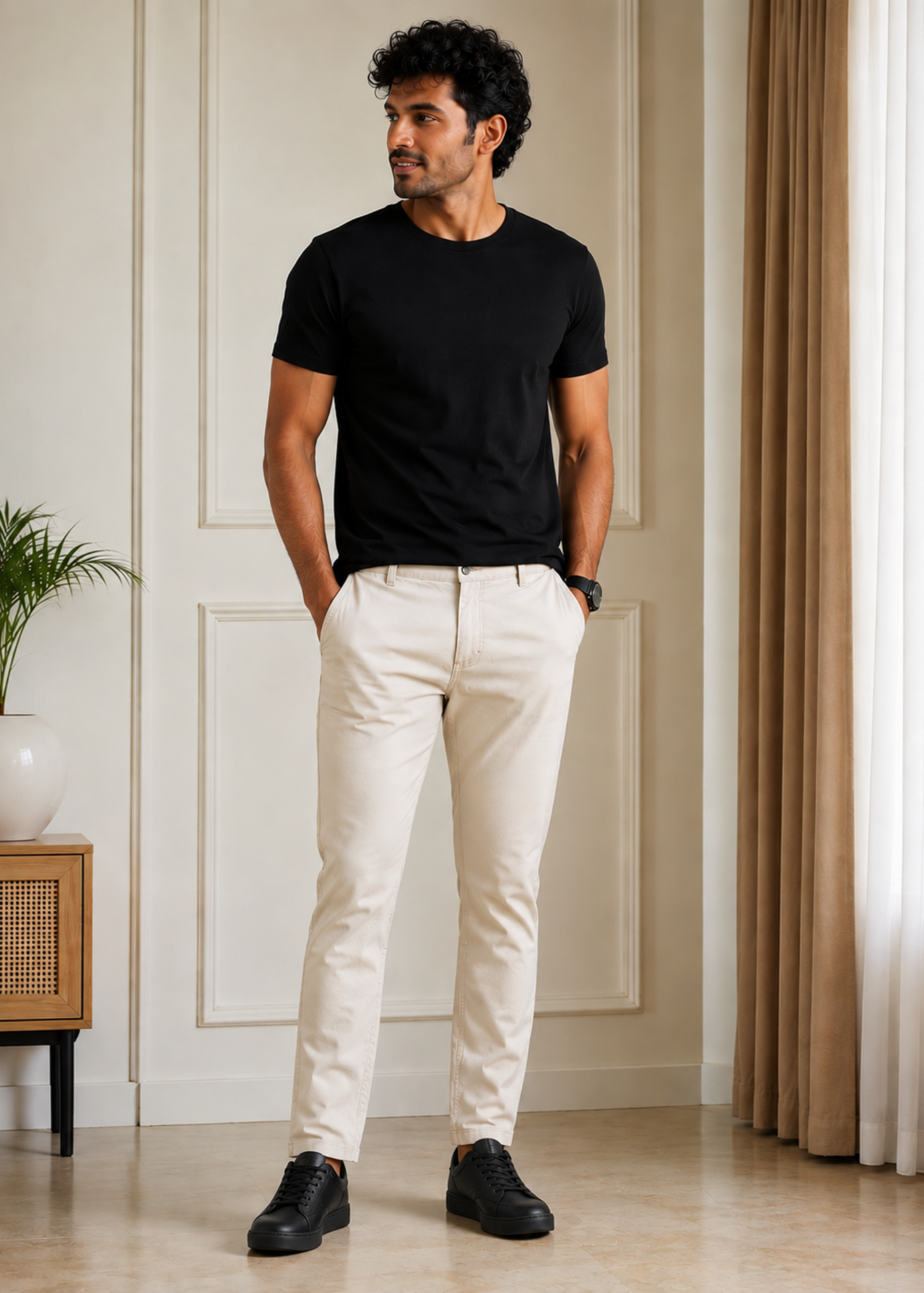 cotton Pants in Off-white