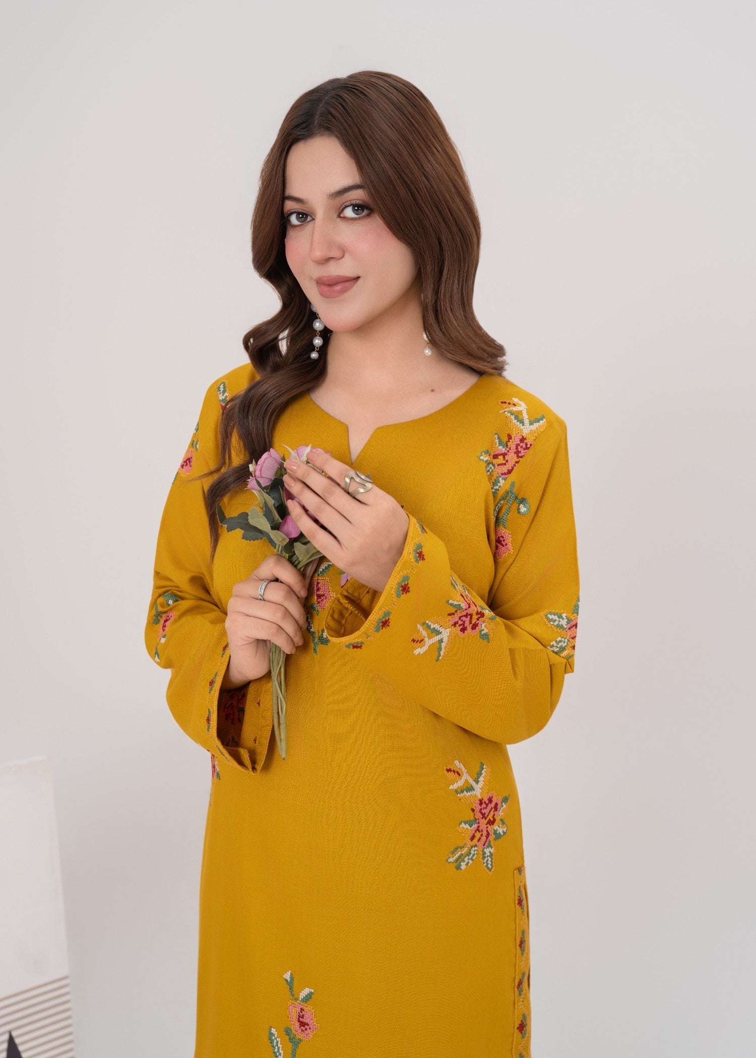 dhanak Co Ord Sets in Mustard
