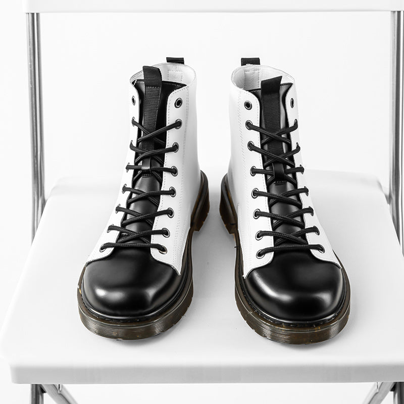 Men's Vintage Mixed Colors Casual Leather Ankle Boots