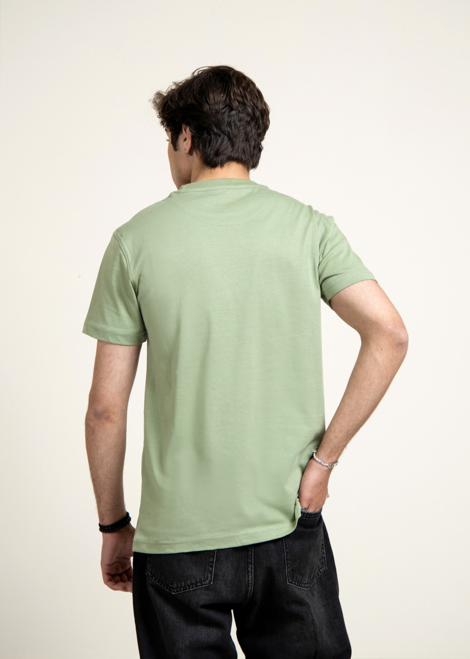 cotton jersey T Shirt in Pistachio green