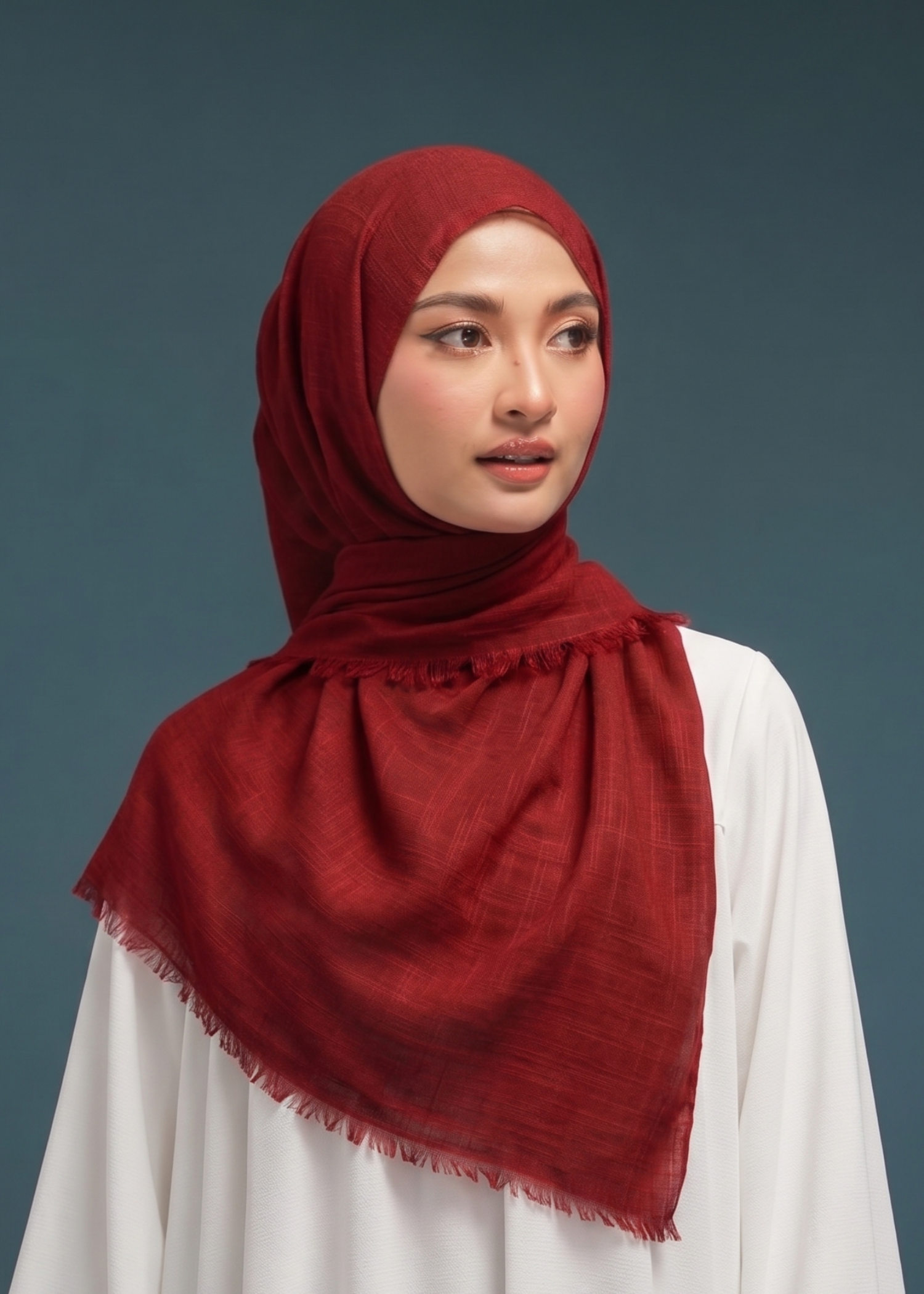 lawn Hijab in Sangria