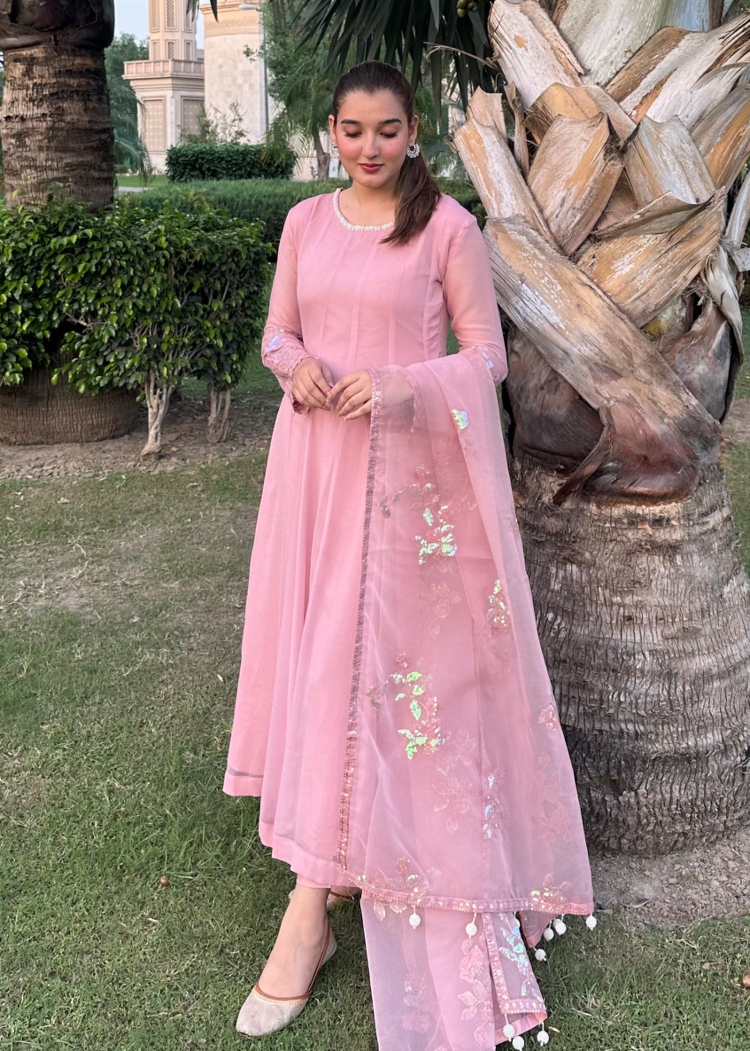 chiffon Maxi in Pastel pink