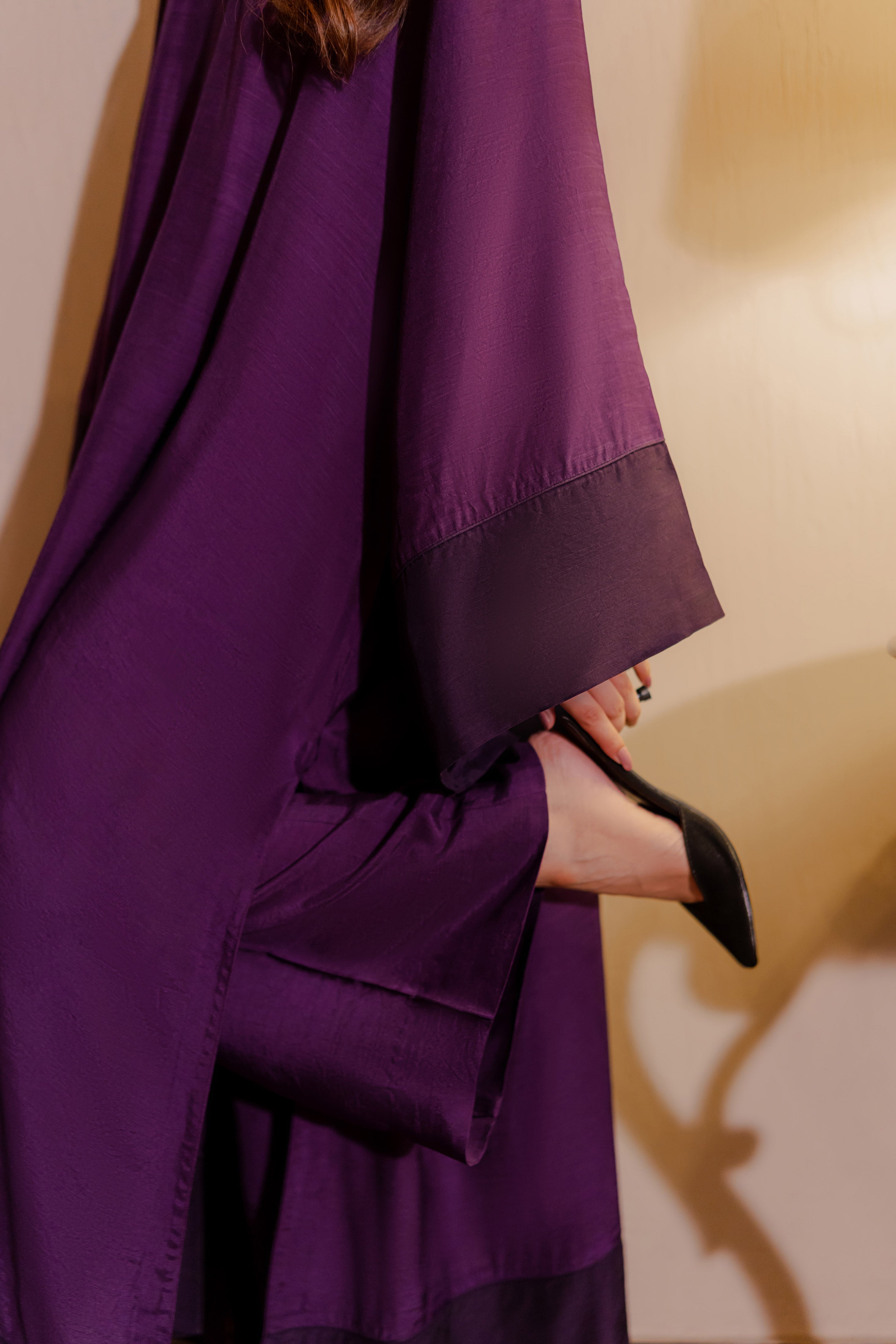silk Kaftan in Purple heart