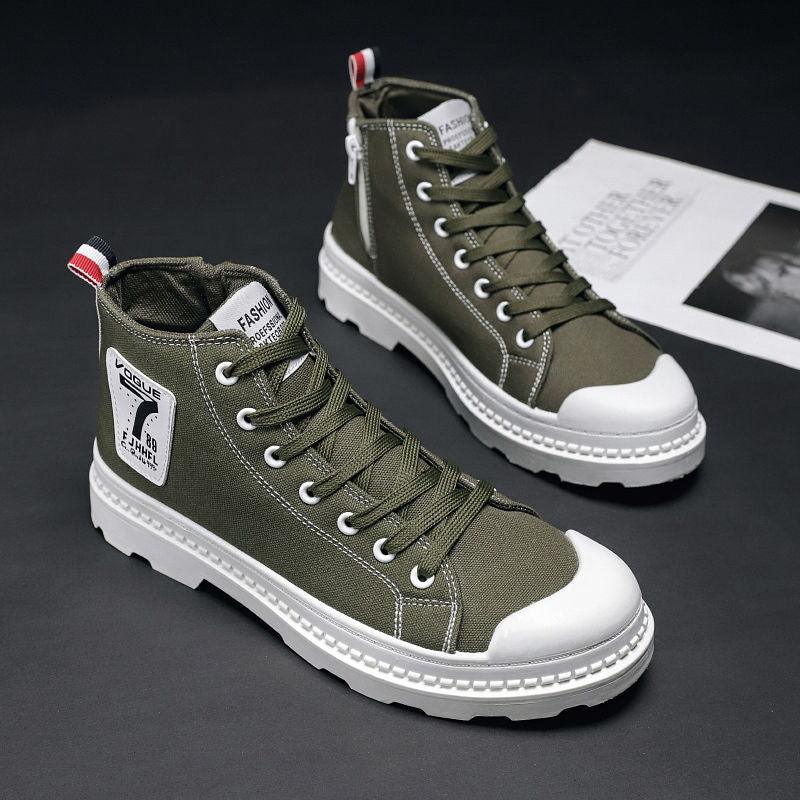 New Breathable Men'S High-Top Canvas Shoes
