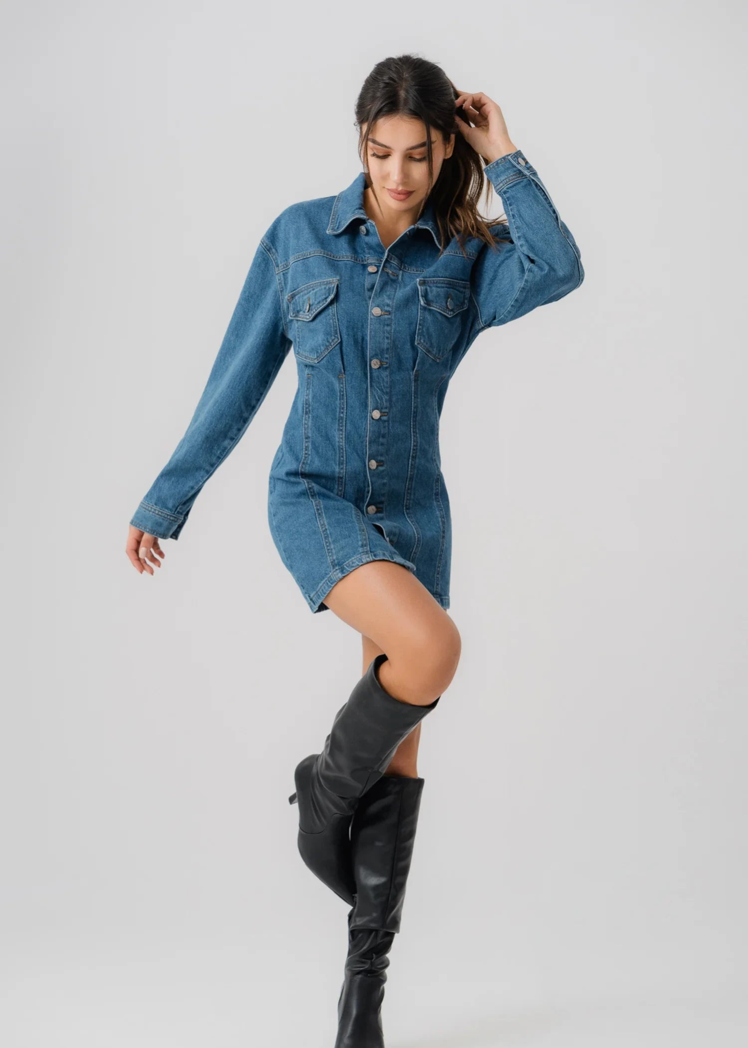 denim Dress in Blue