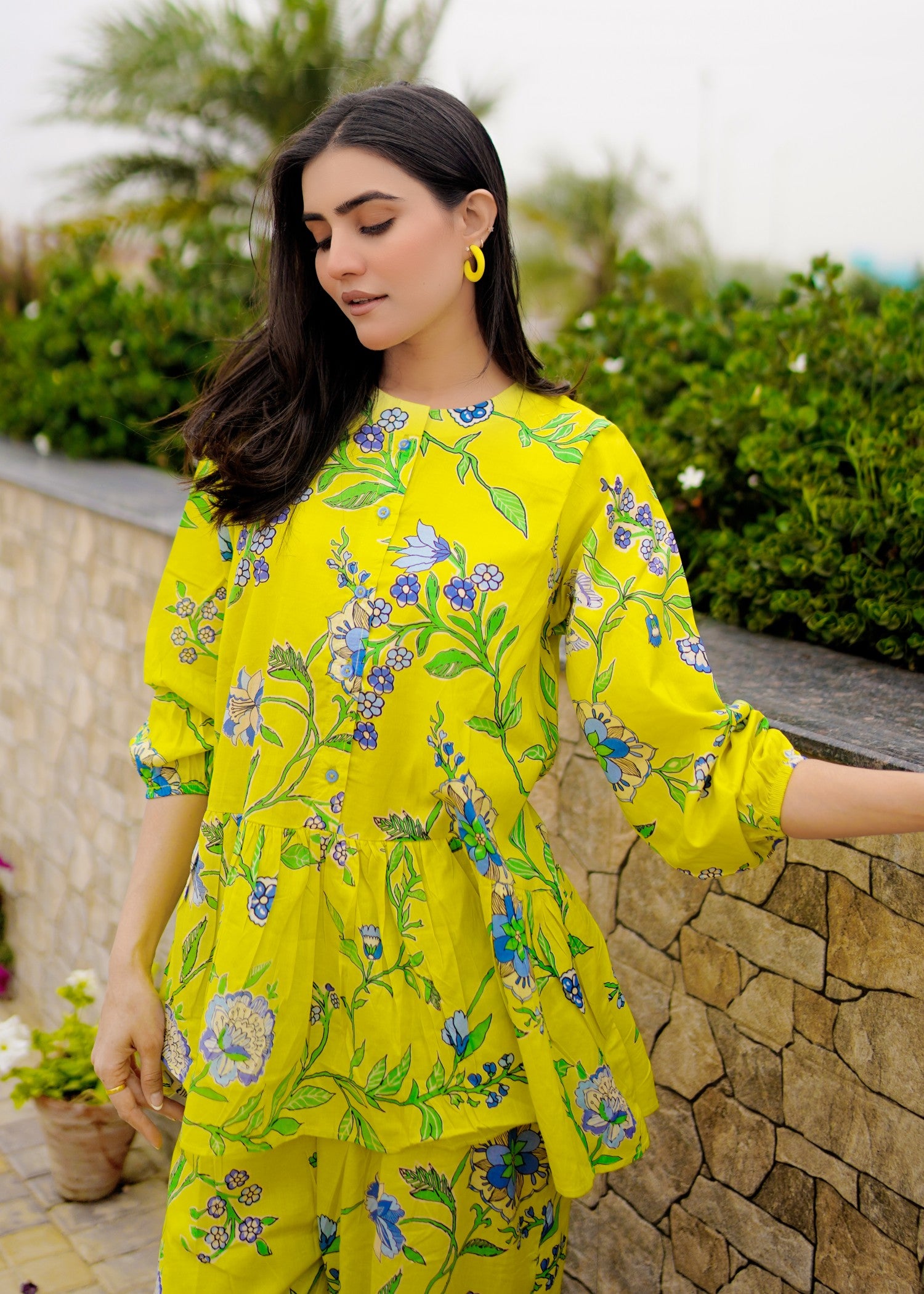 pure cotton Co Ord Sets in Chartreuse