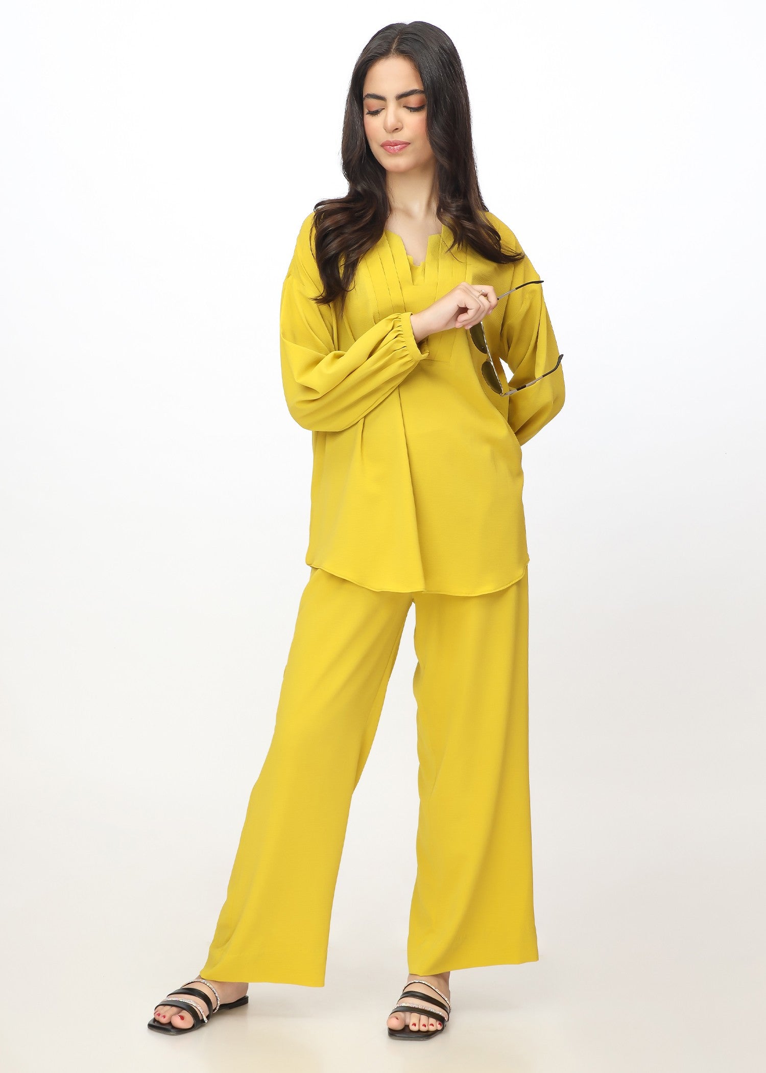 georgette Co Ord Sets in Key lime