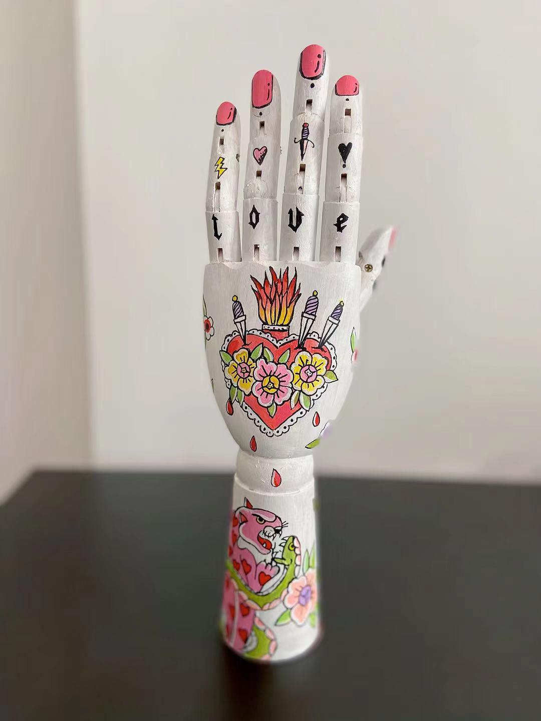 Hand Painted Vintage Wood Hand Ornaments