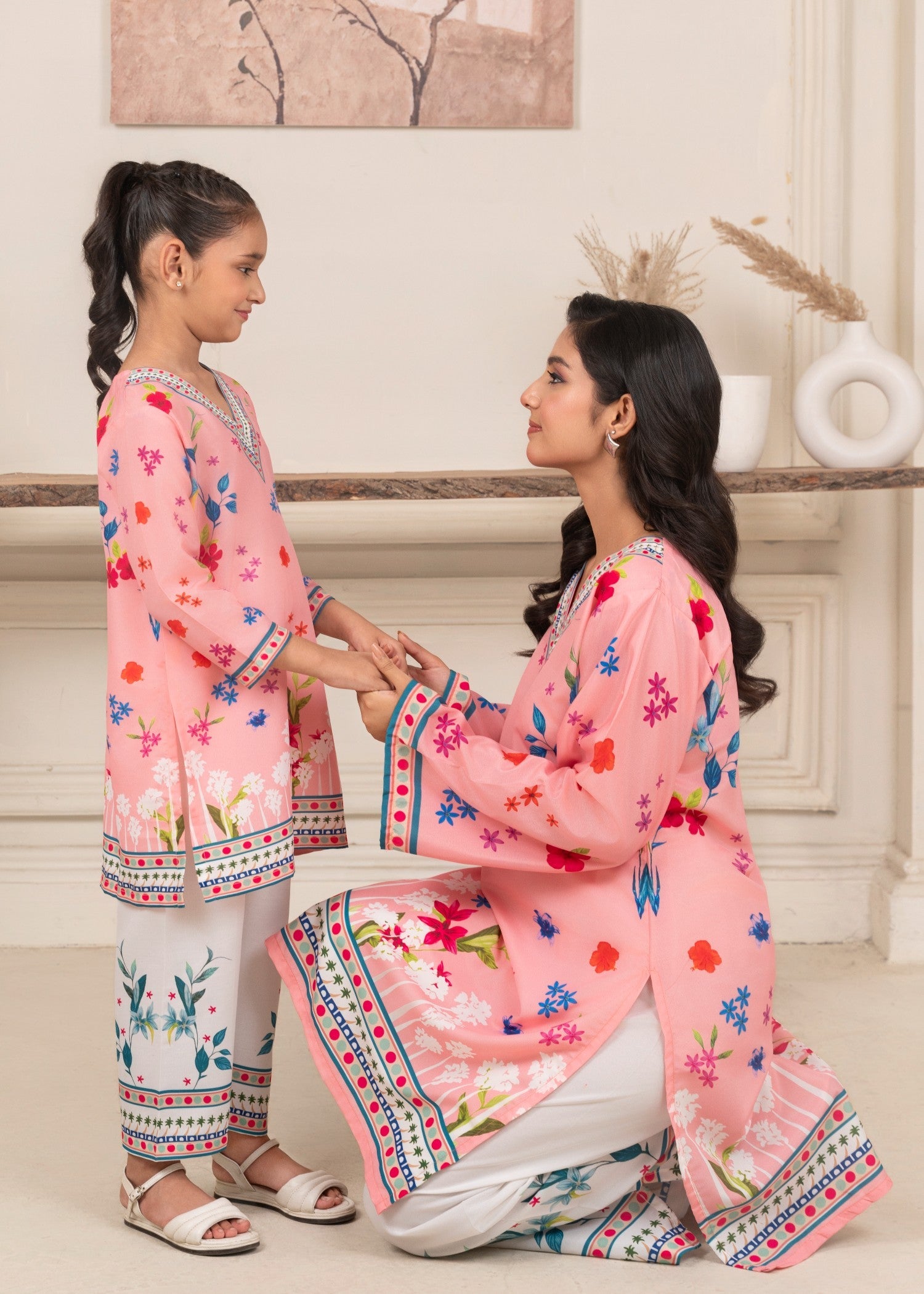 poly lawn Co ord Sets in Bubblegum pink