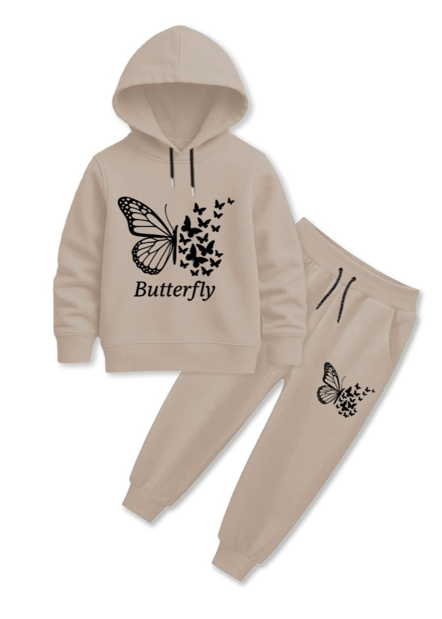 fleece Hoodie in Tan brown