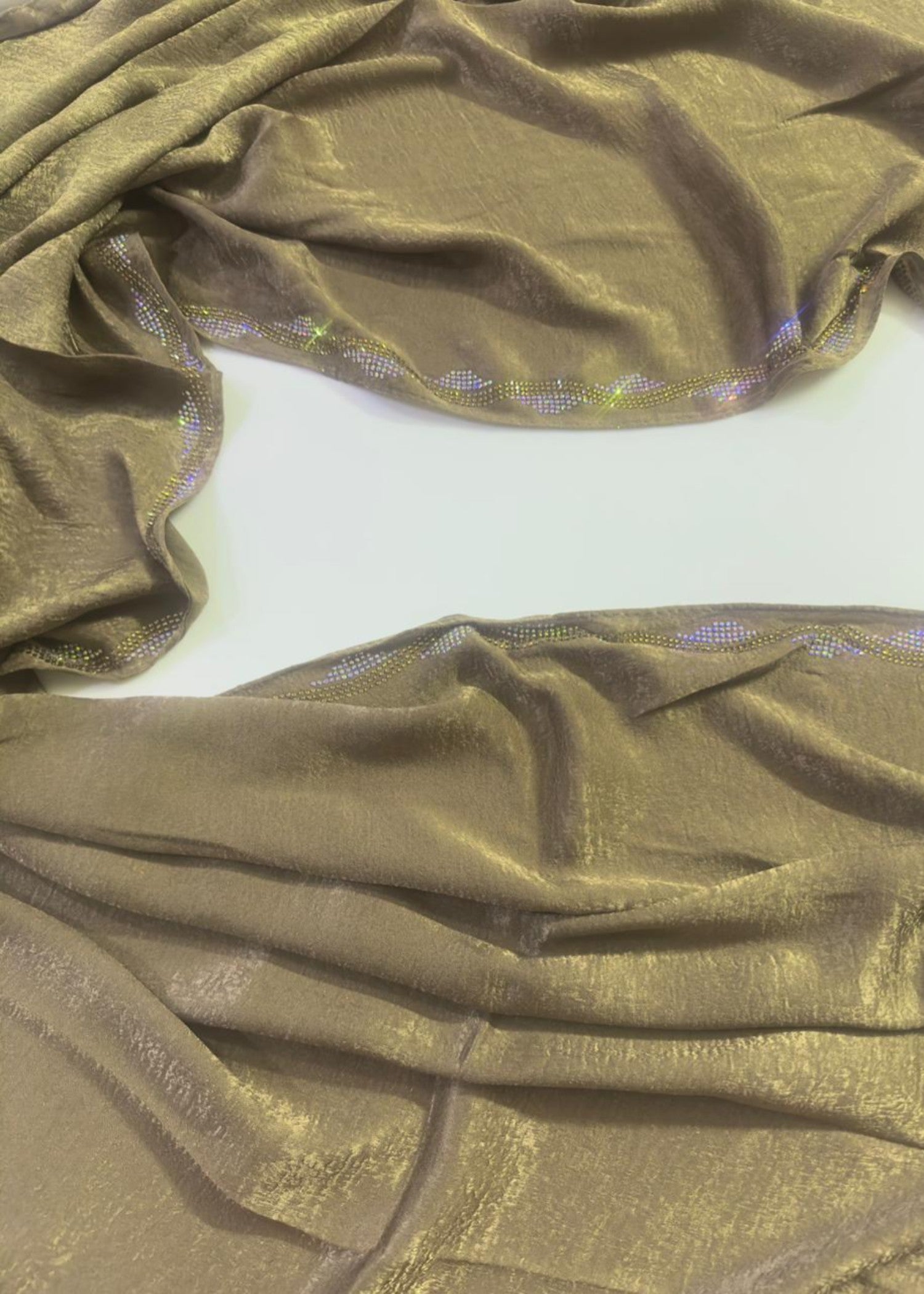 crushed velvet Hijab in Tan brown