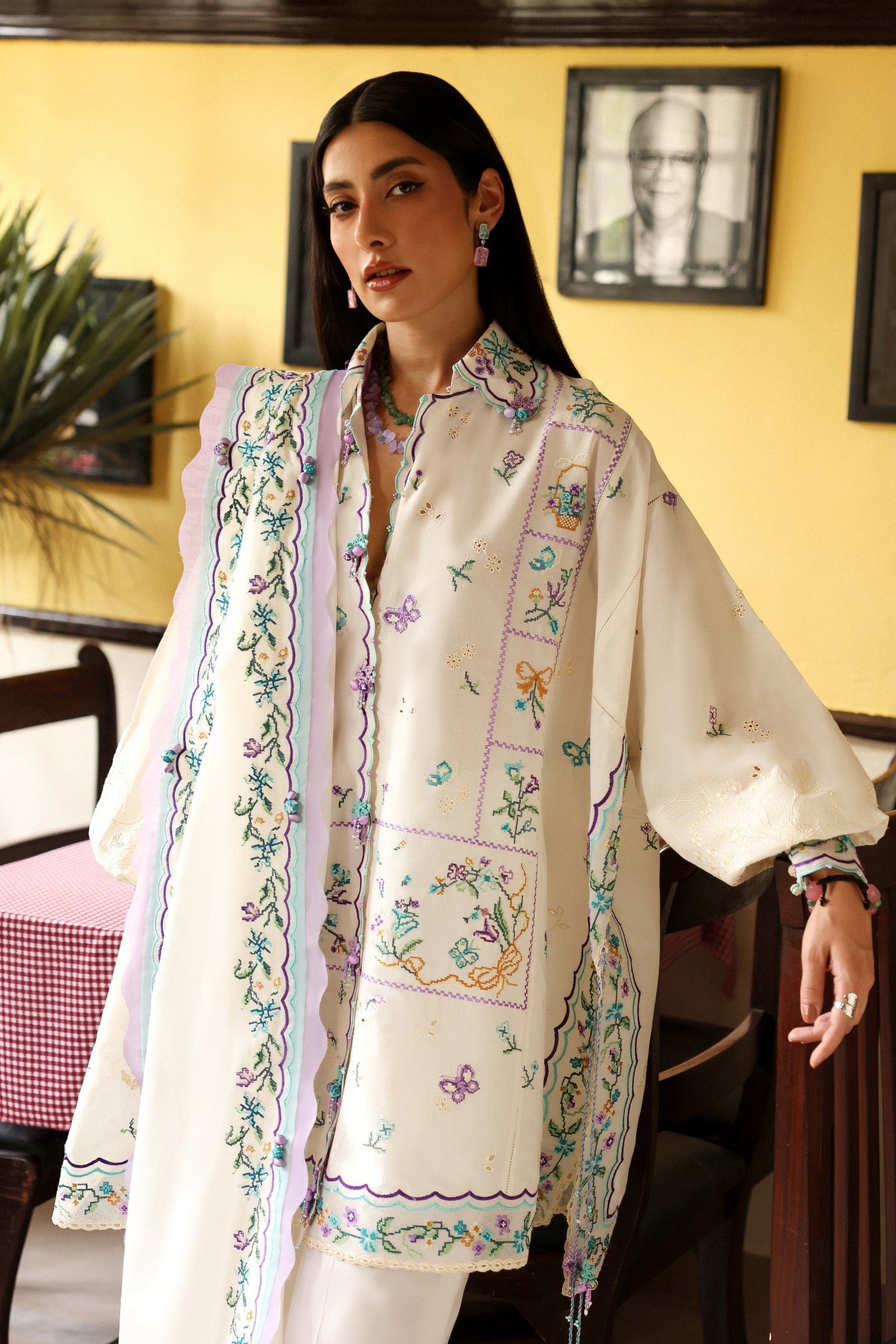 Festive Luxury Lawn – Ghost Orchid Whisper (Z-07)