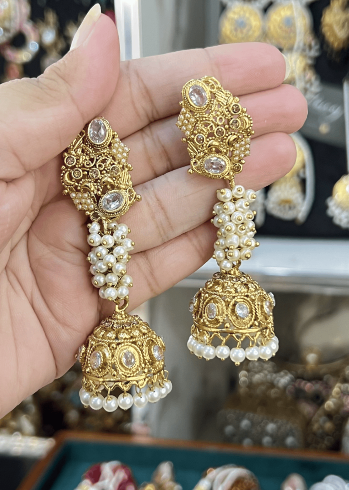Earrings in Gold Color by - Trendy Women Earrings PBK2884