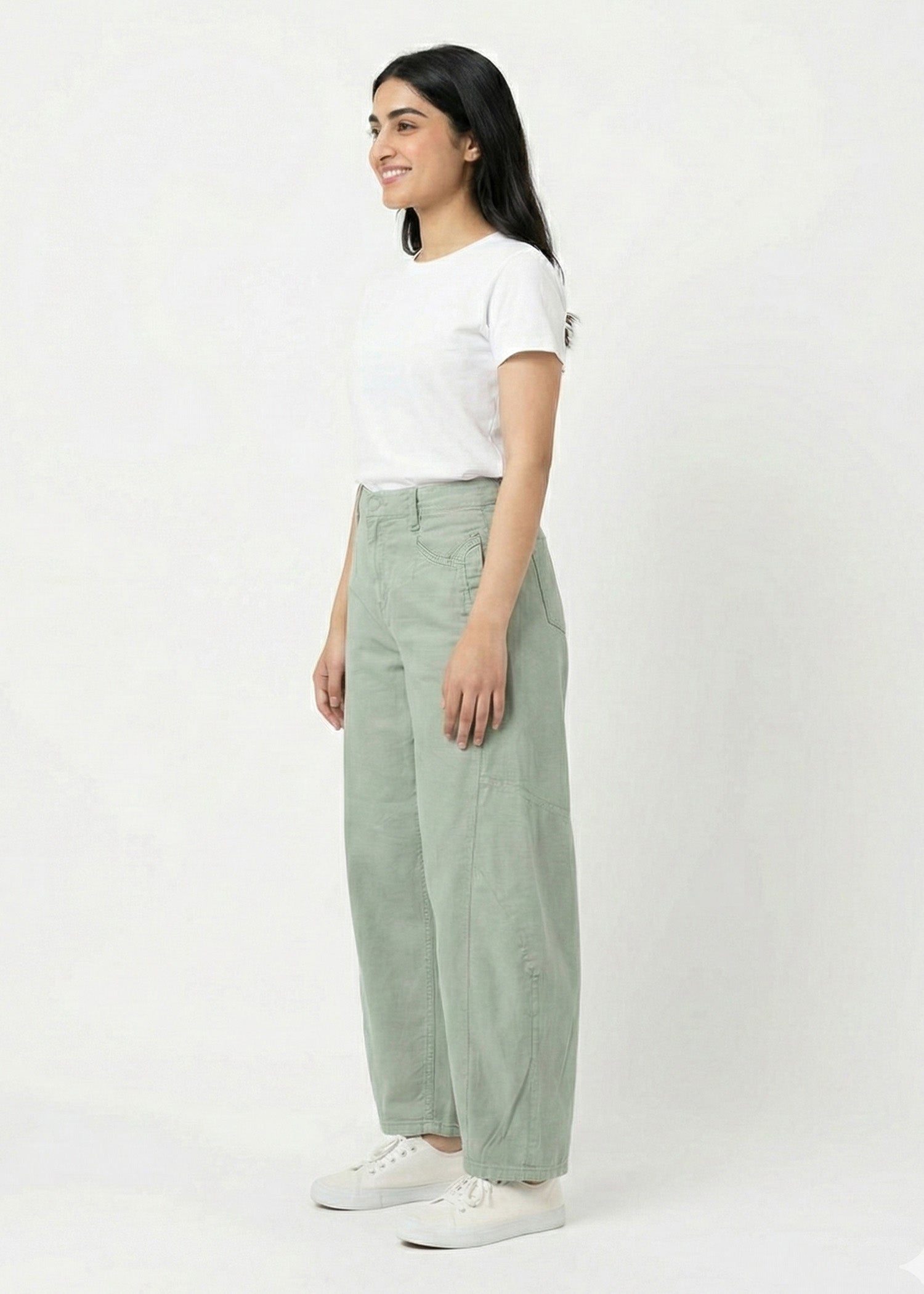 cotton Jeans in Olive green