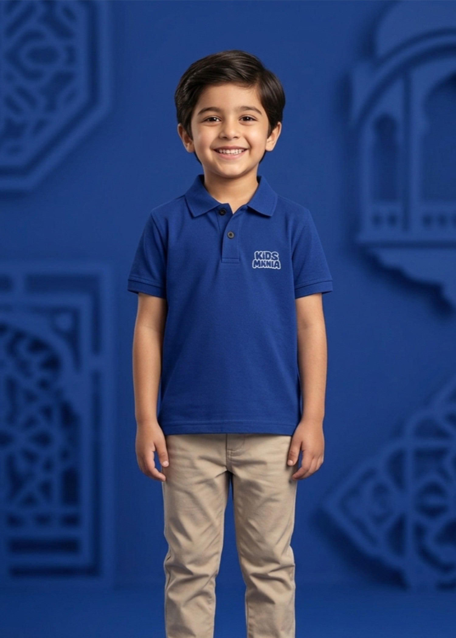 cotton Polo Shirt in Royal blue