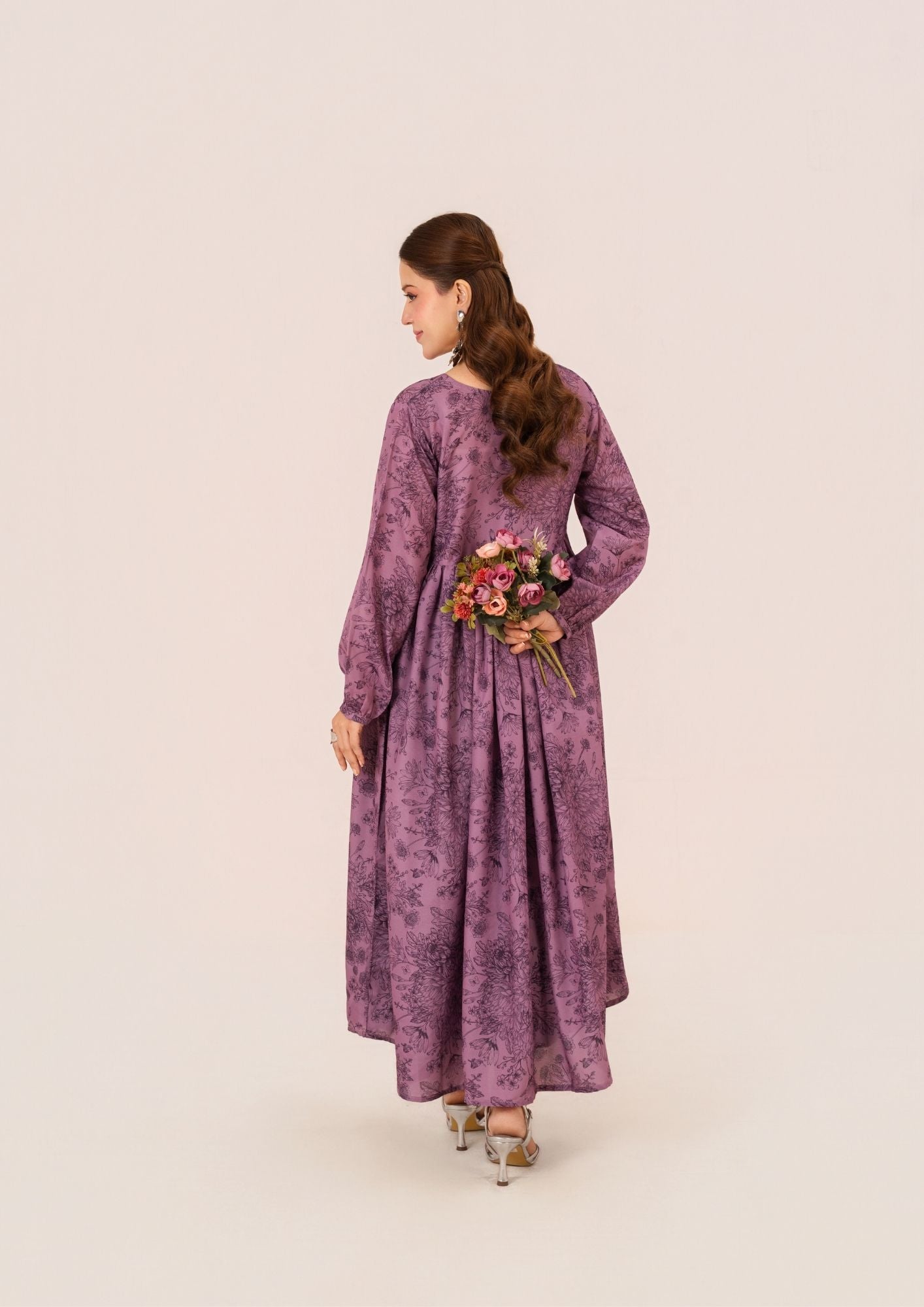 arabic lawn Maxi in Mauve