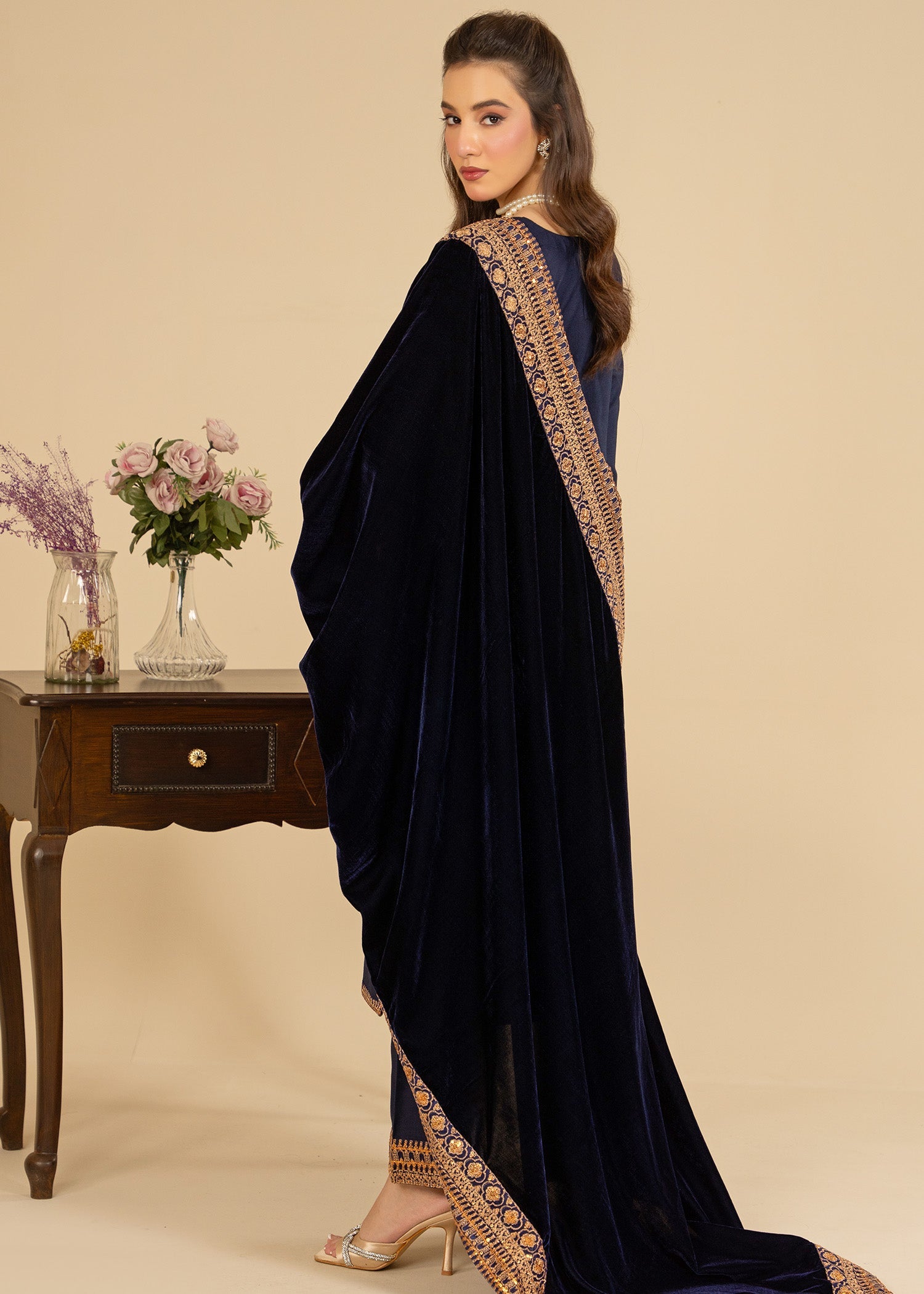 dhanak Kurta Set in Blue