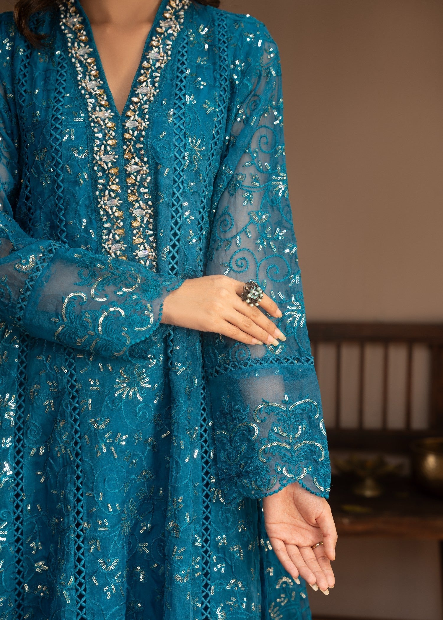 organza Maxi in Teal