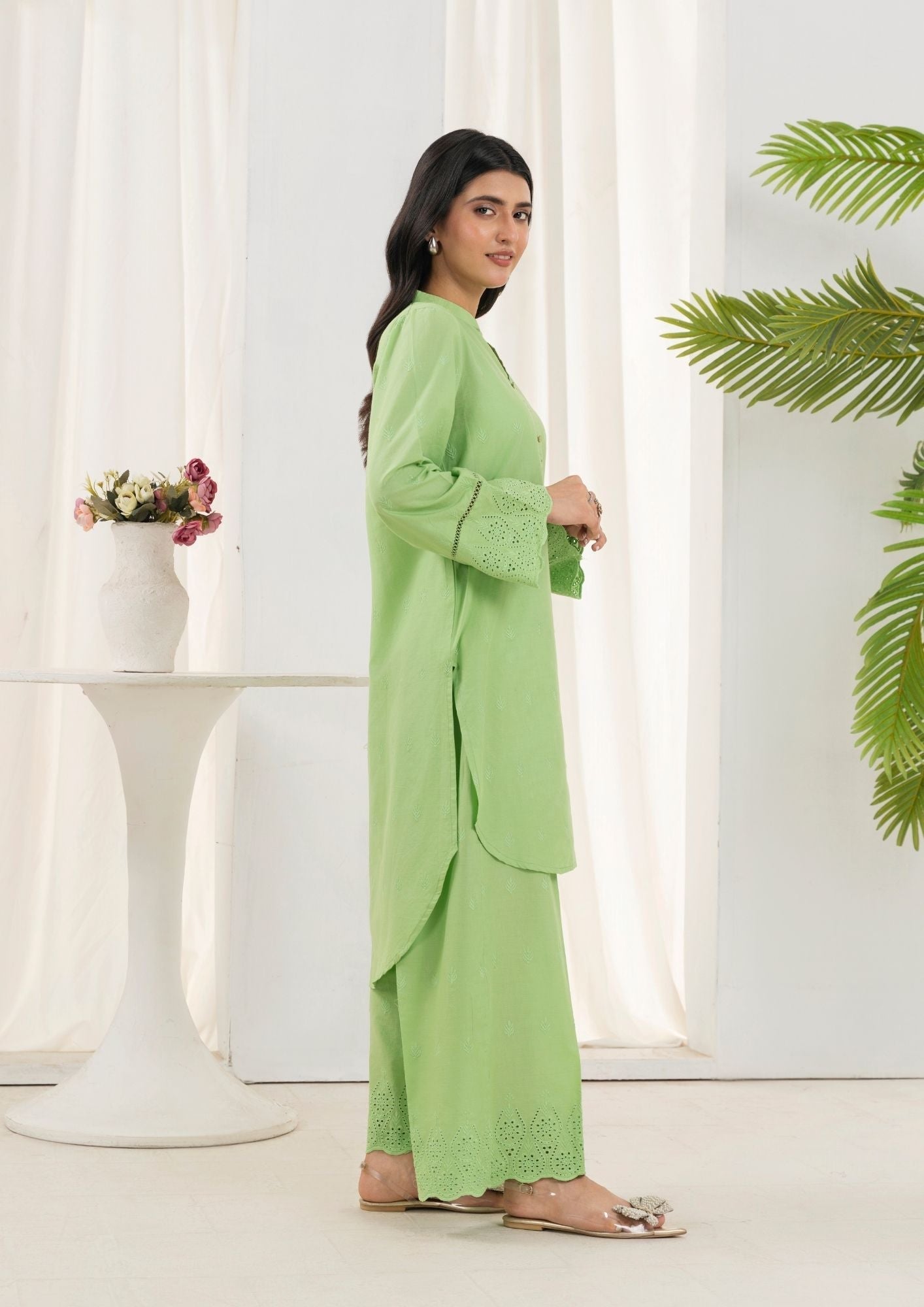 cotton Co Ord Sets in Pistachio green