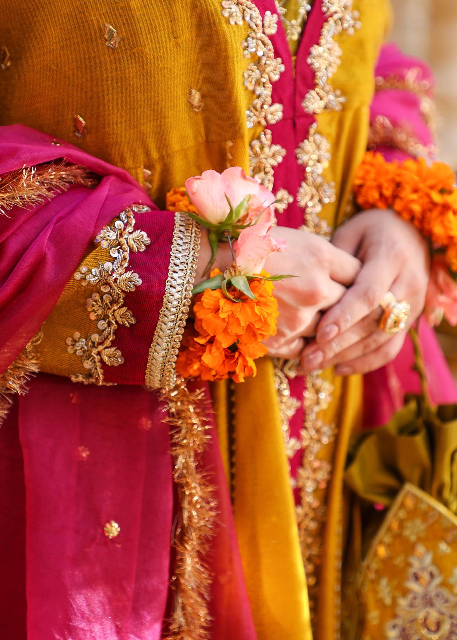 khaddi-silk Sharara in Yellow