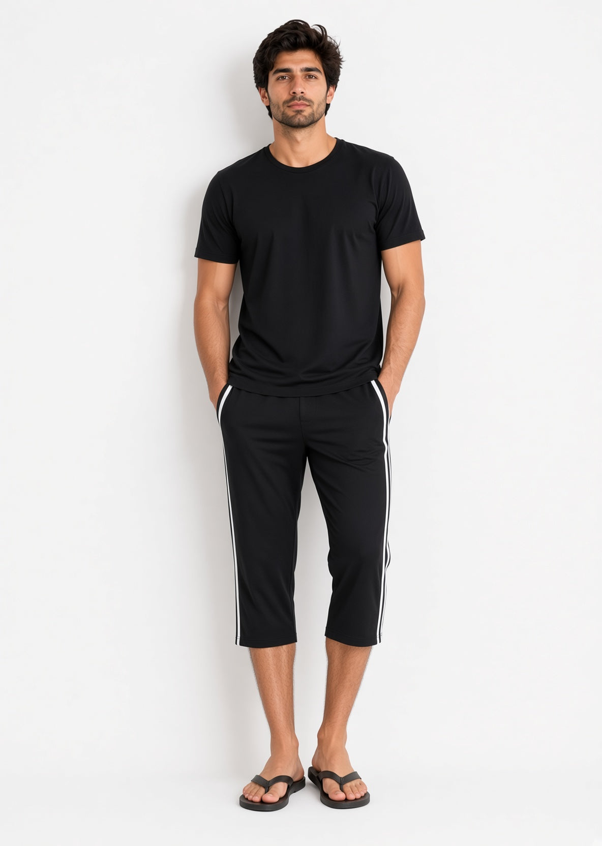 cotton jersey Tracksuit in Black