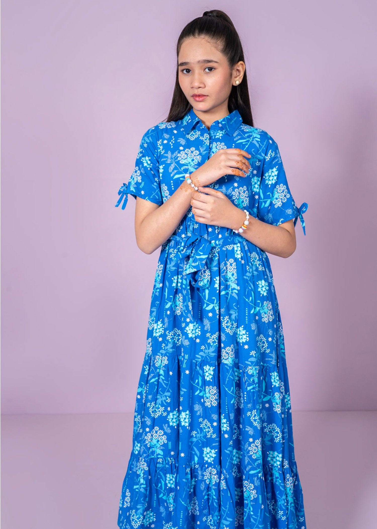 linen Frock in Royal blue