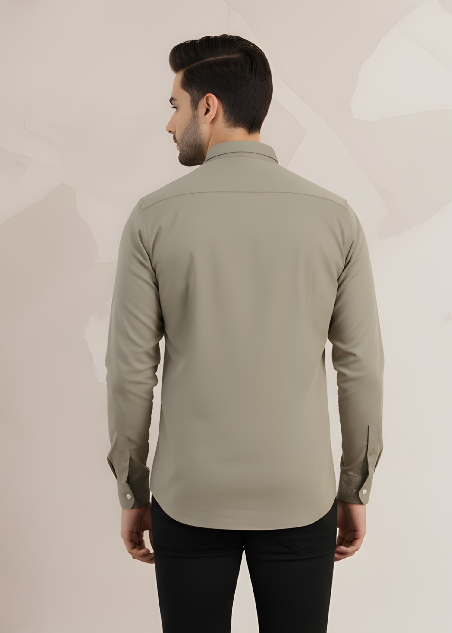 cotton Casual Shirt in Olive green by Pinstripe