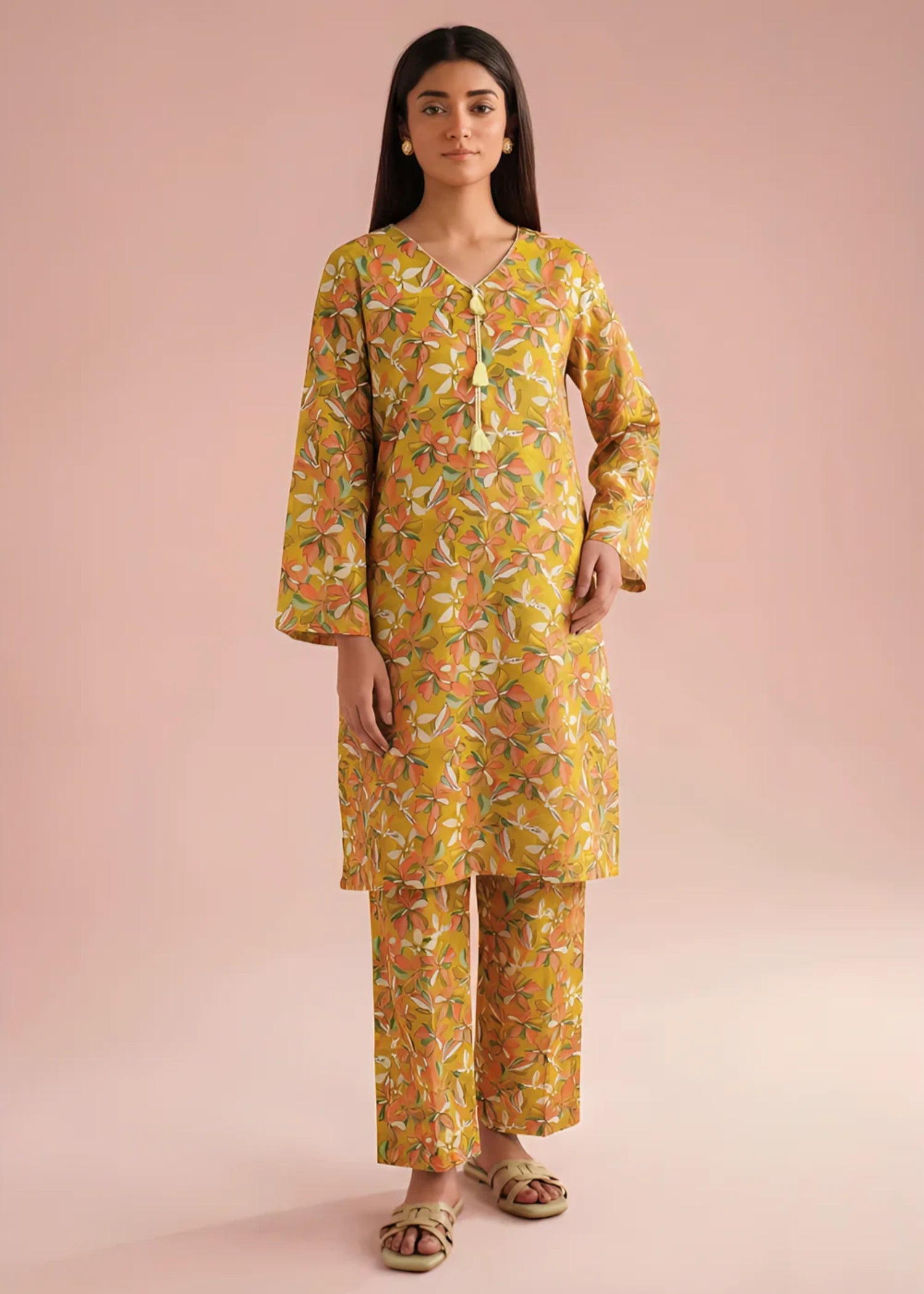 cambric Co Ord Sets in Yellow green