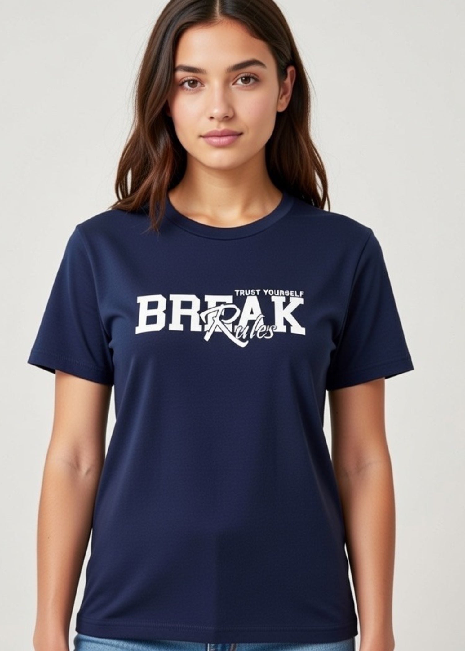 cotton T Shirt in Dark blue
