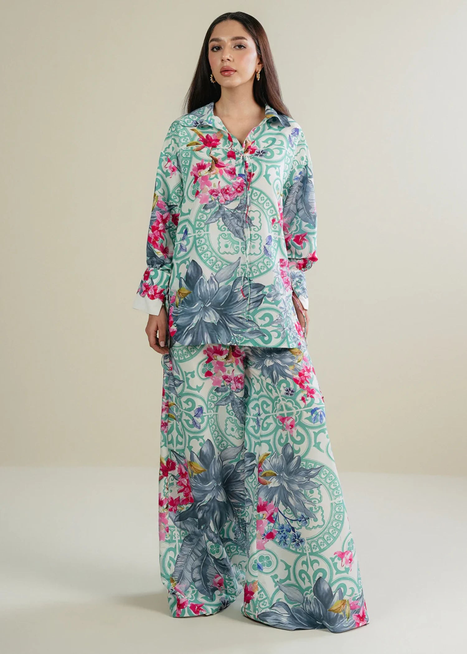 crepe Kurti in Sky blue