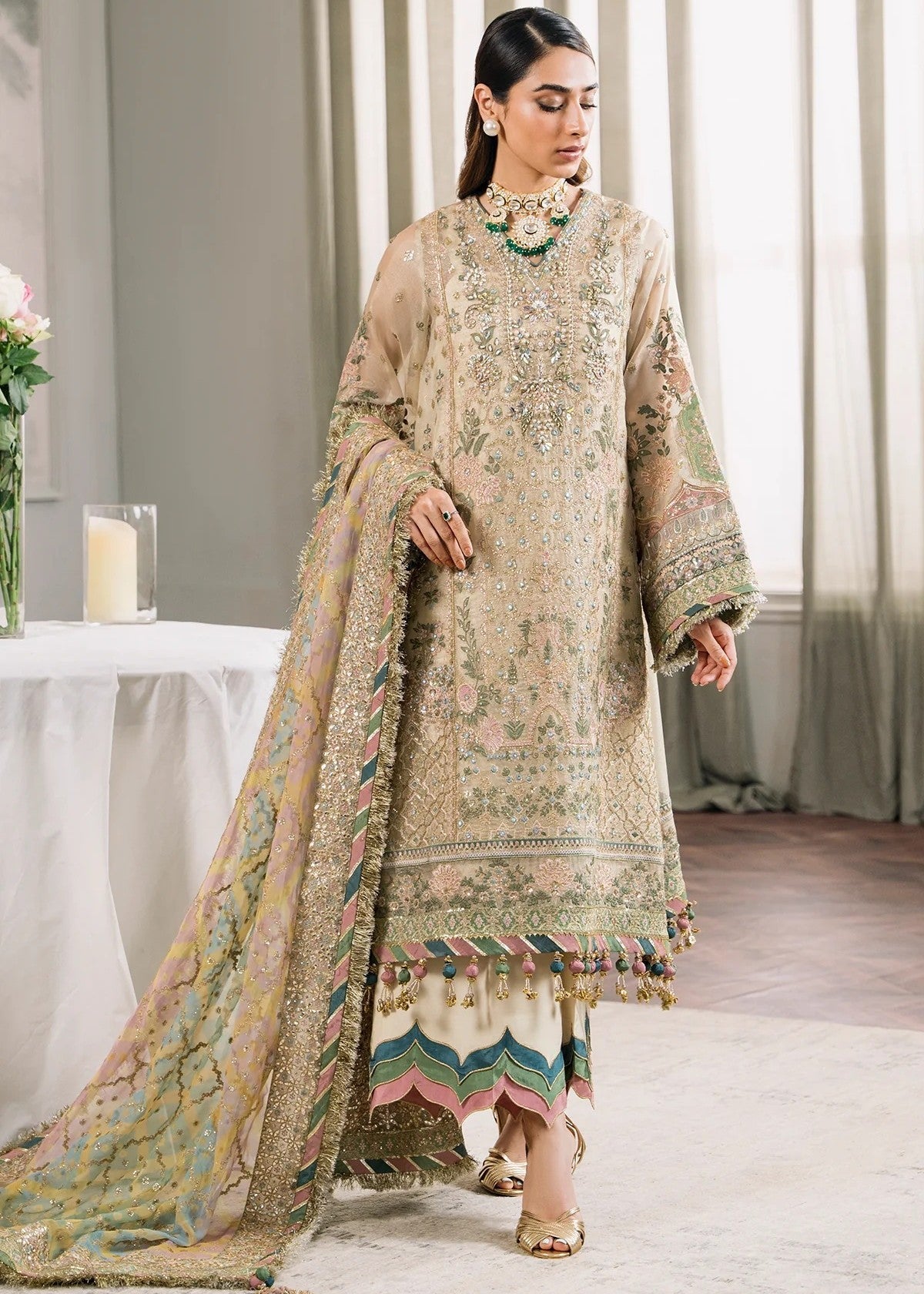 masuri Kurta Set in Beige