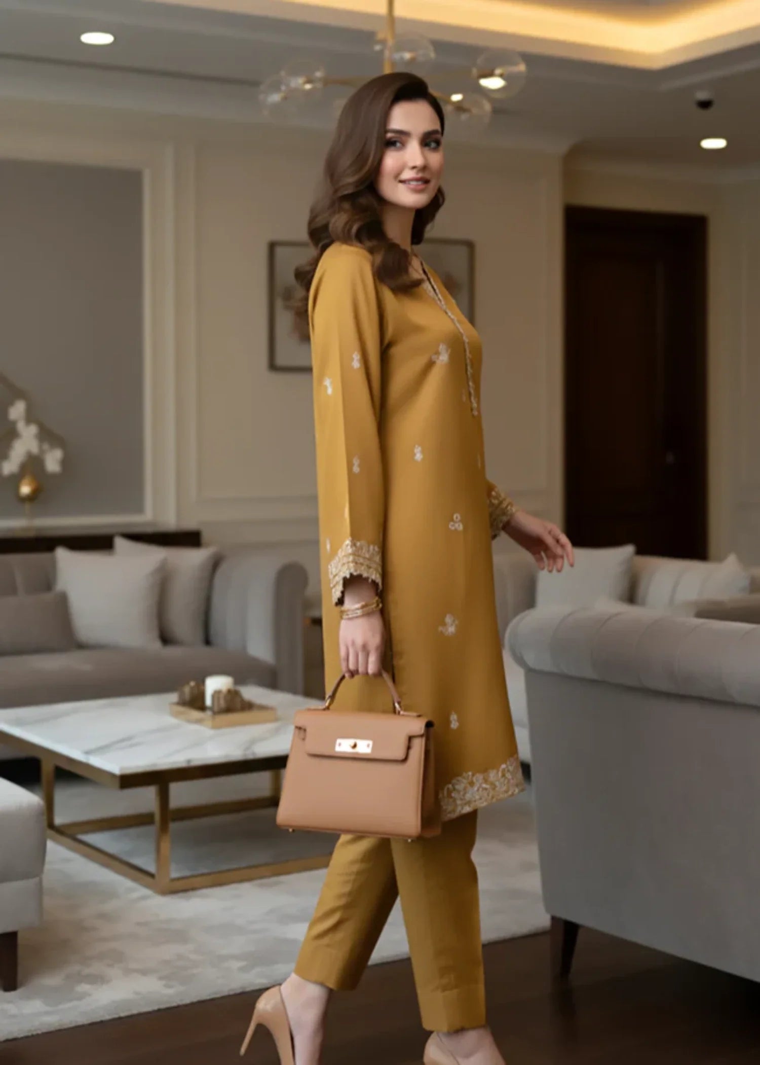 wool Unstitched in Mustard