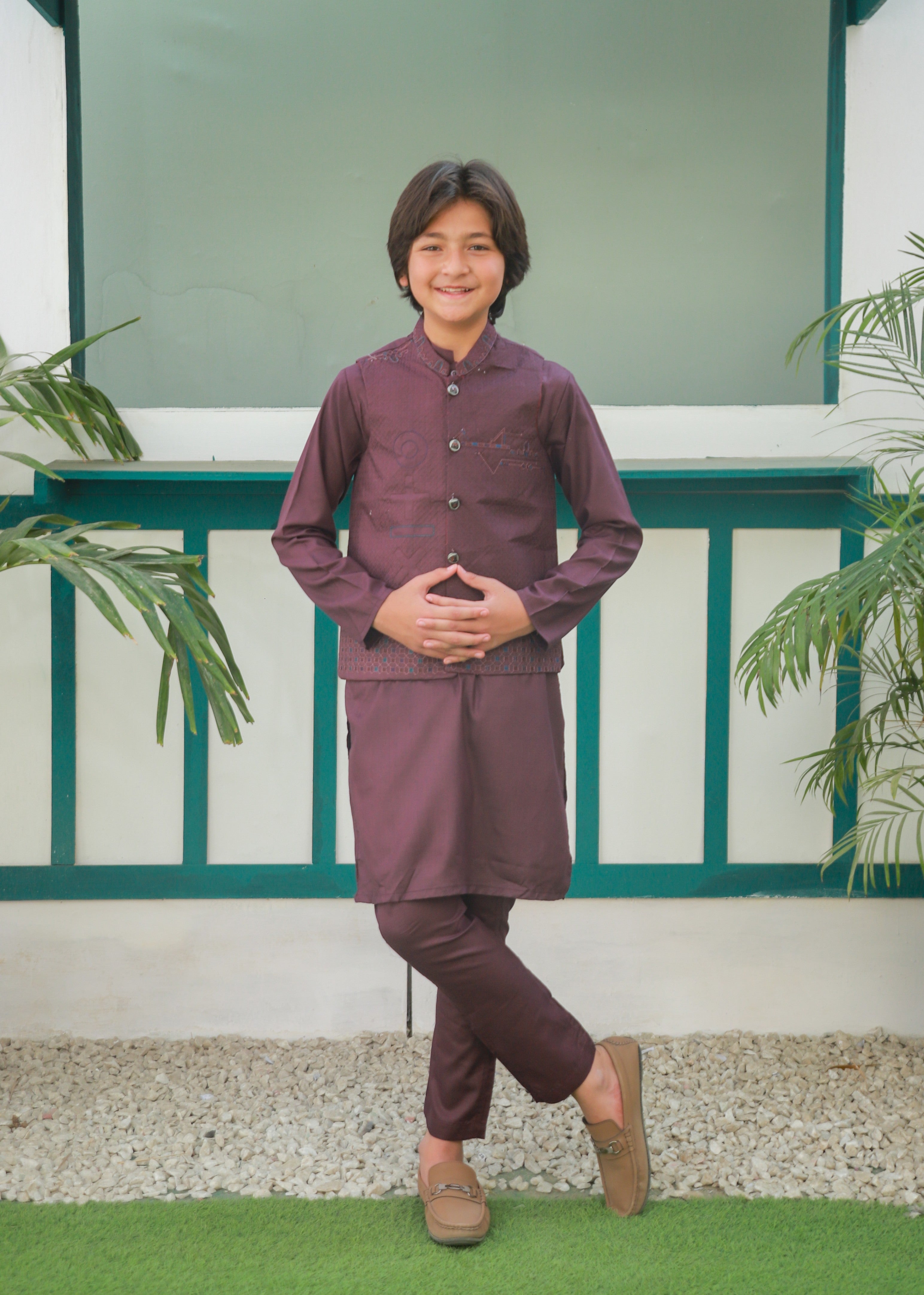 suiting Waistcoat in Plum
