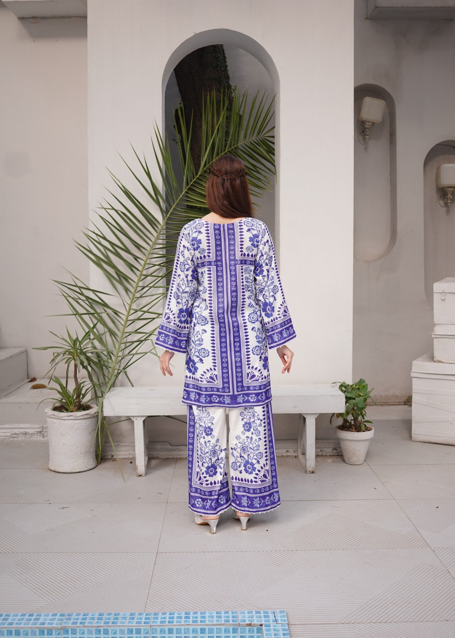 slub khaddar Co Ord Sets in Blue