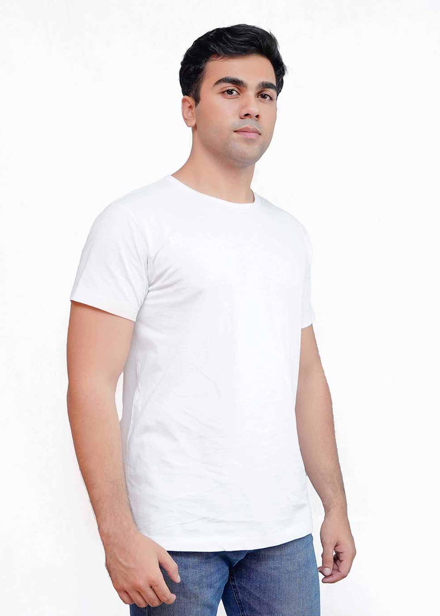 single jersey knit T Shirt in White