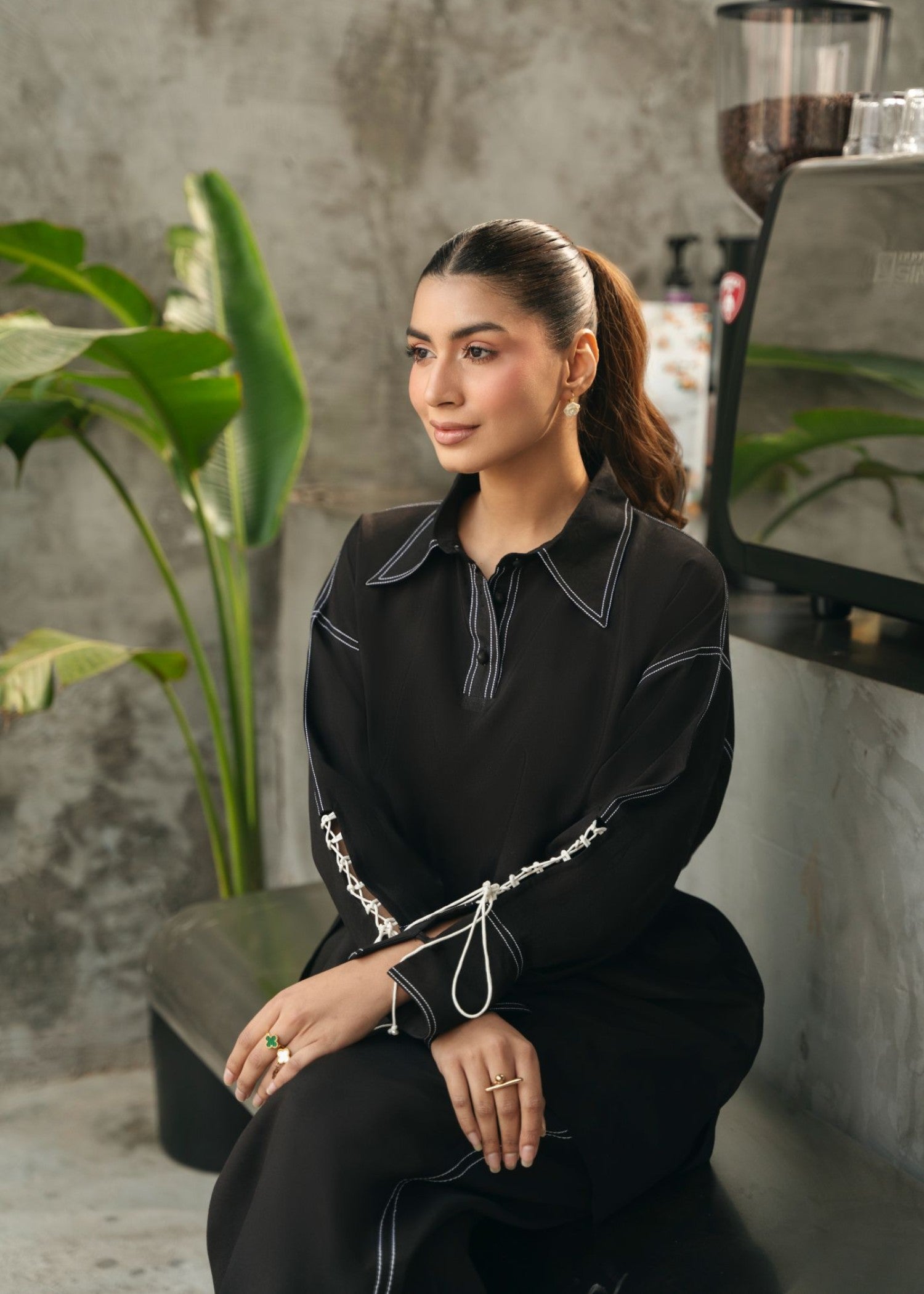 raw silk Co Ord Sets in Black