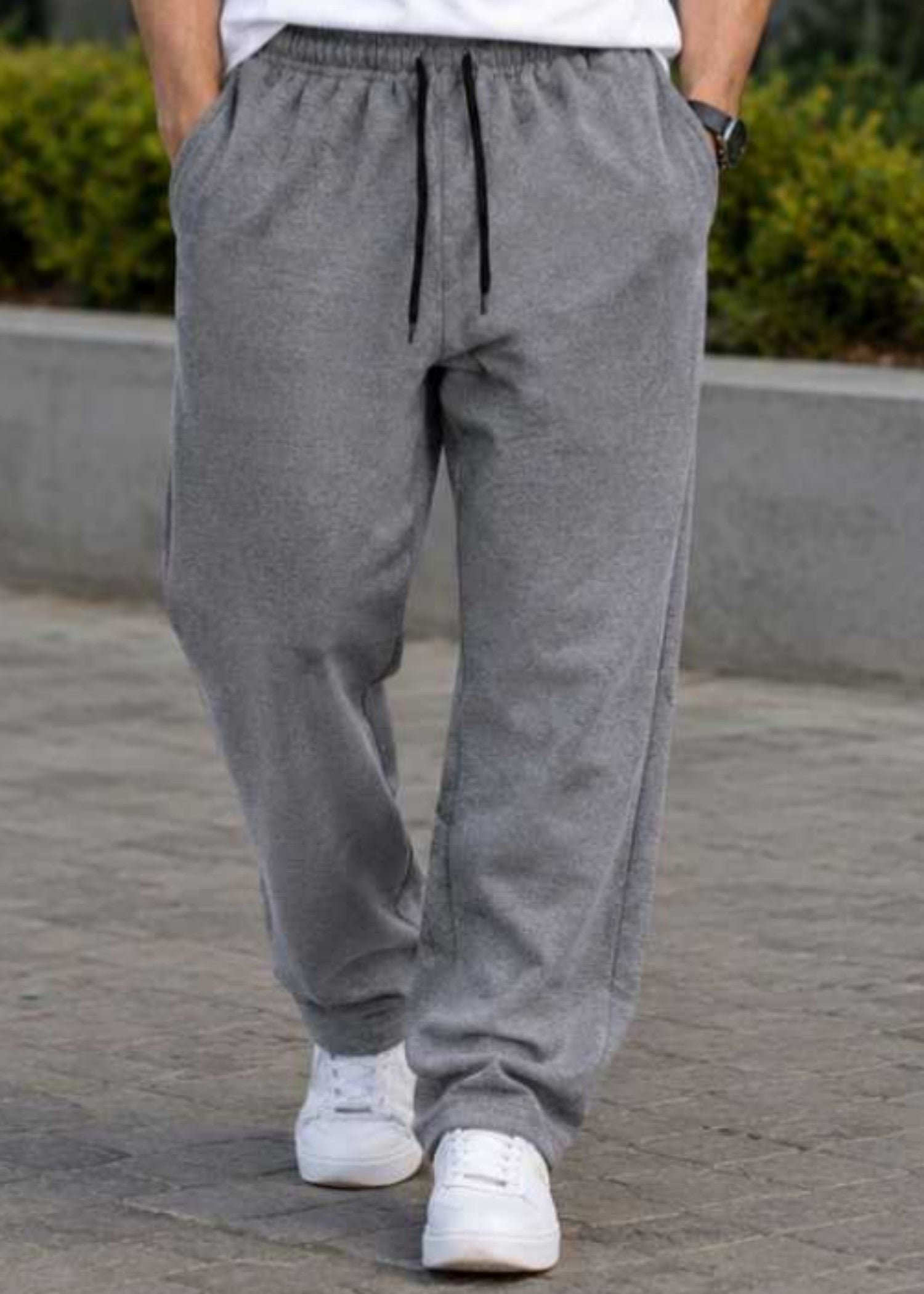 fleece Trousers in Dark grey by Murafah