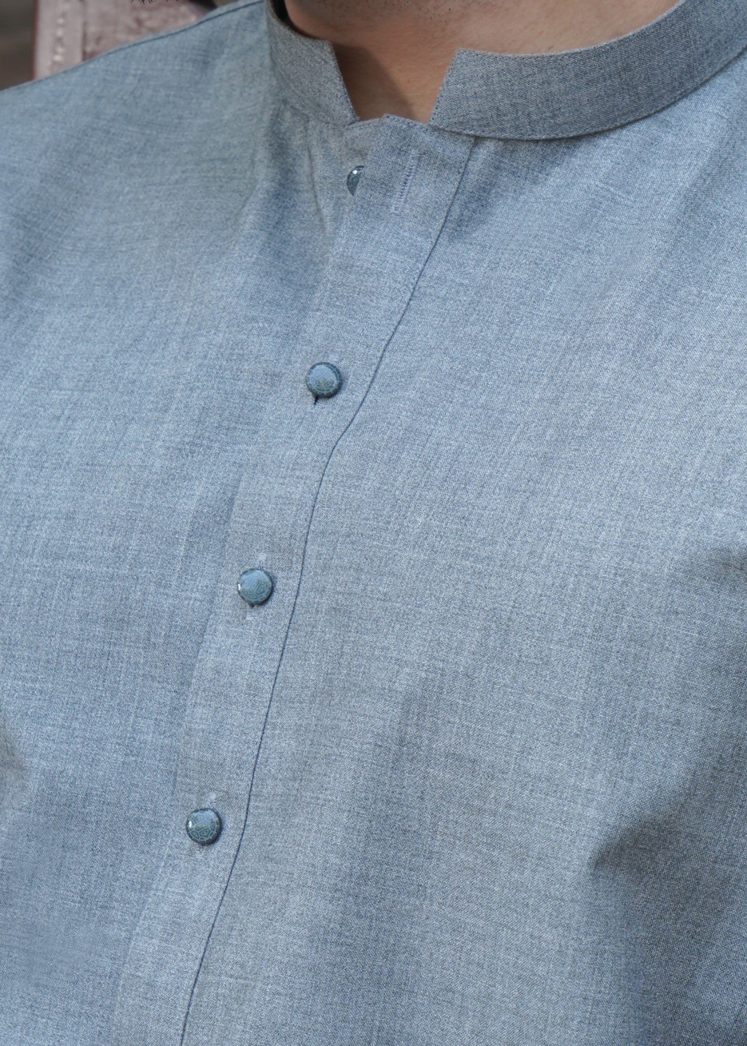 wool Kurta Set in Grey