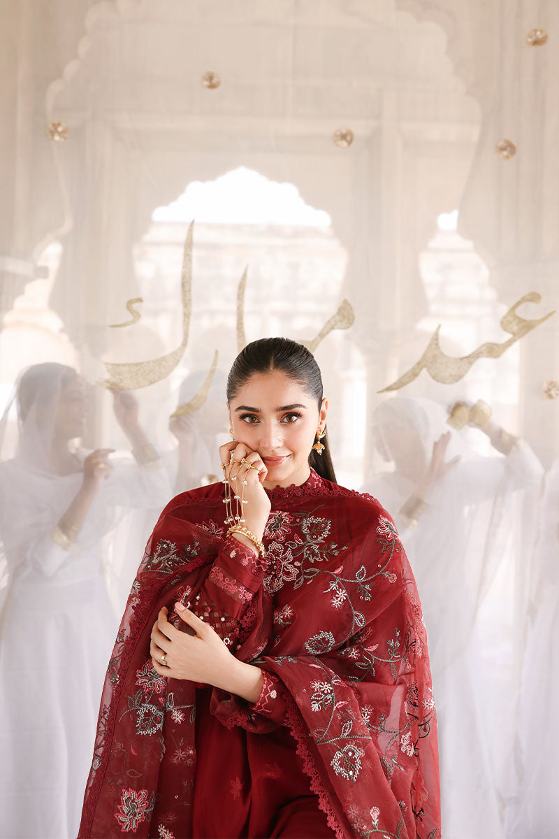 Festive – Rouge Flare - Embroidered Lawn