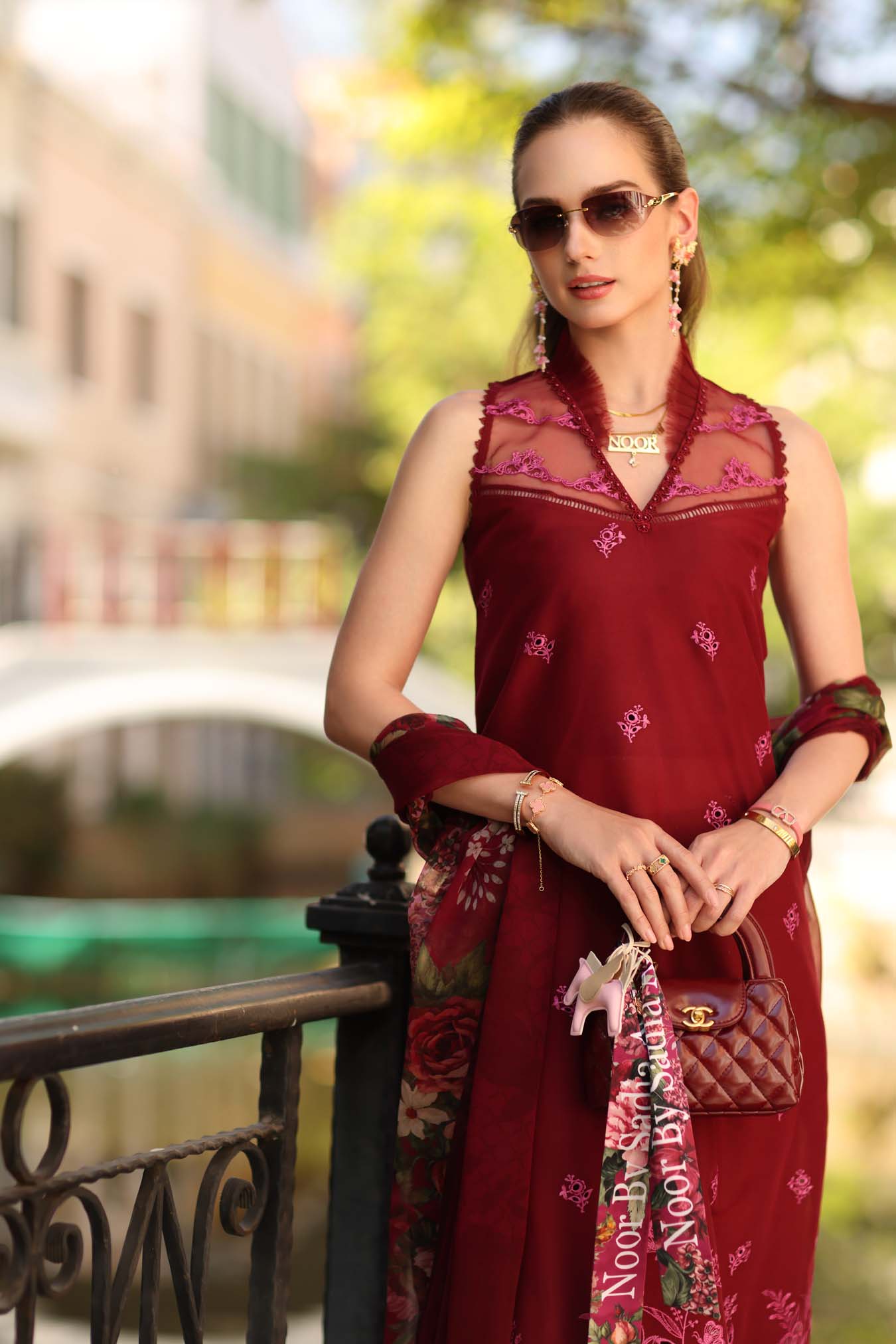 Noor Eid Luxe Printskhaas Lawn – D1 - A - Ruby