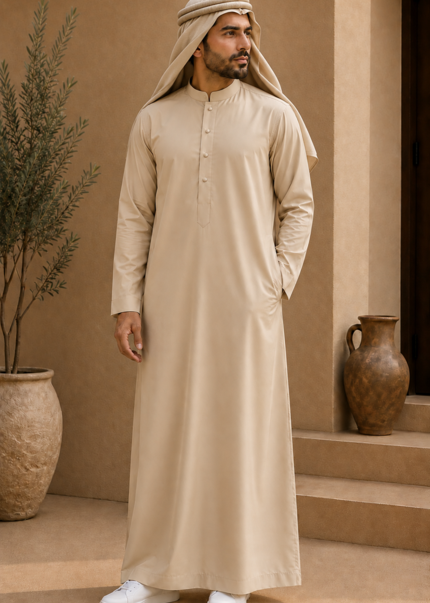 wash & wear Kurta in Beige