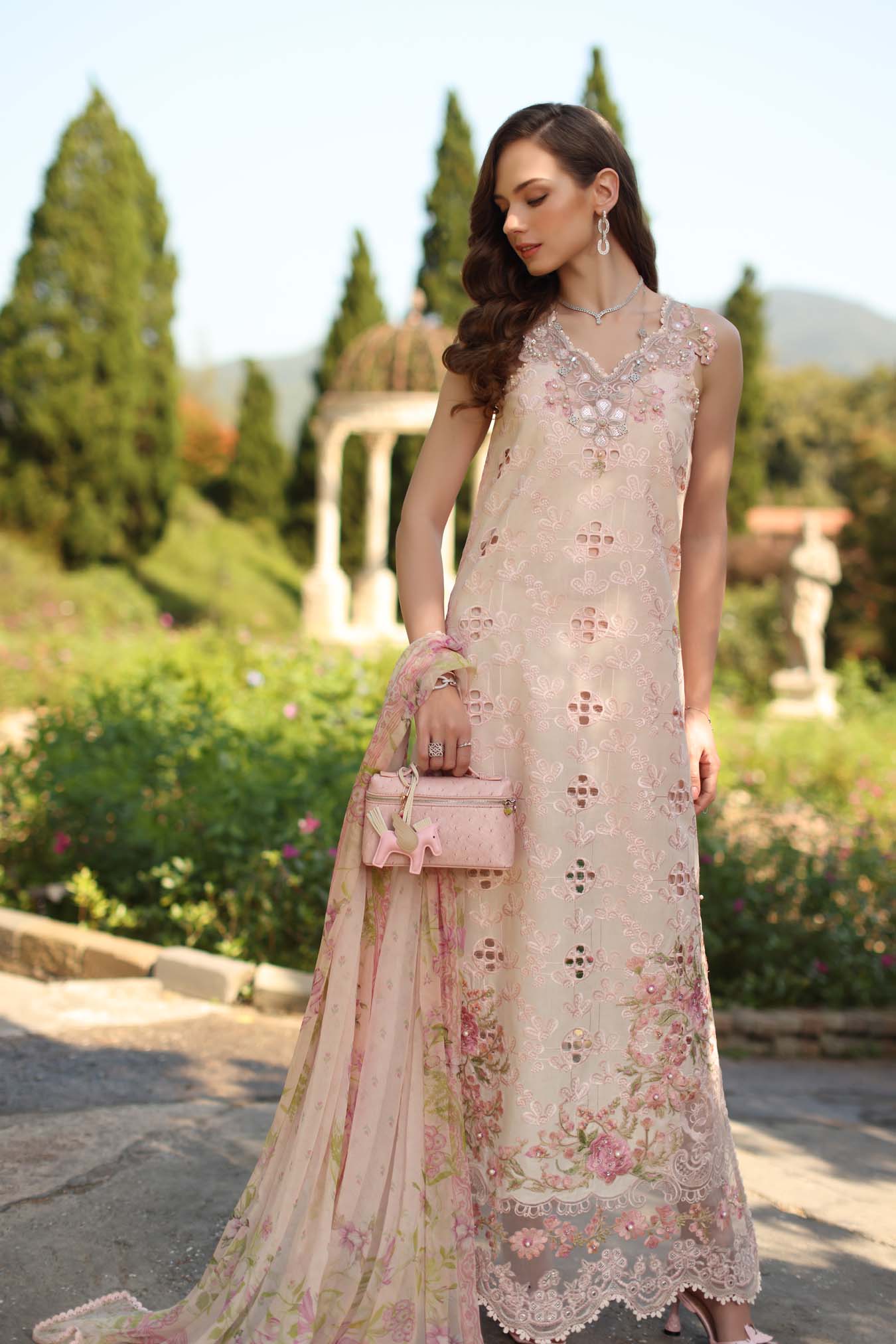 Luxury Eid Schiffli Laserkari Lawn – D7 - A - Florine